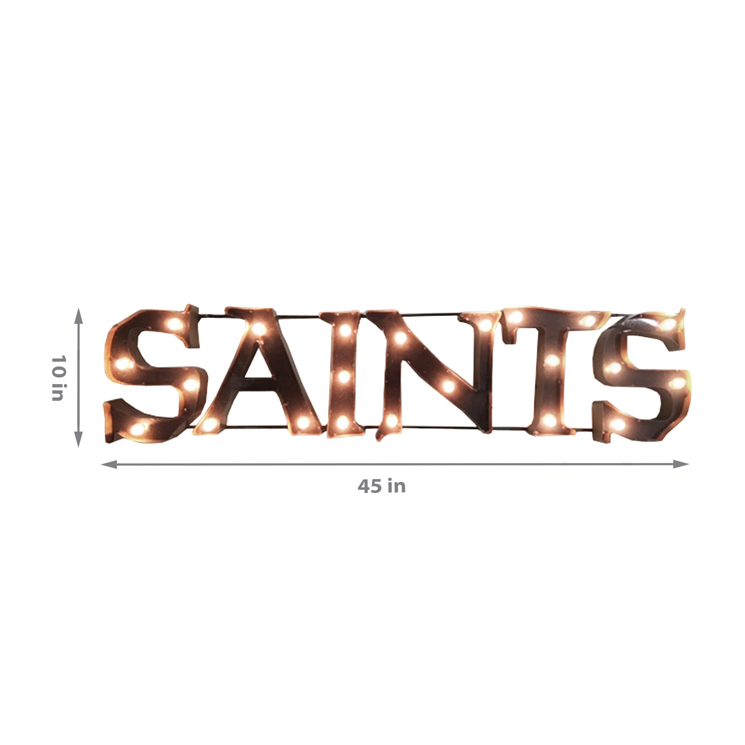 New Orleans Saints Lighted Recycled Metal Sign