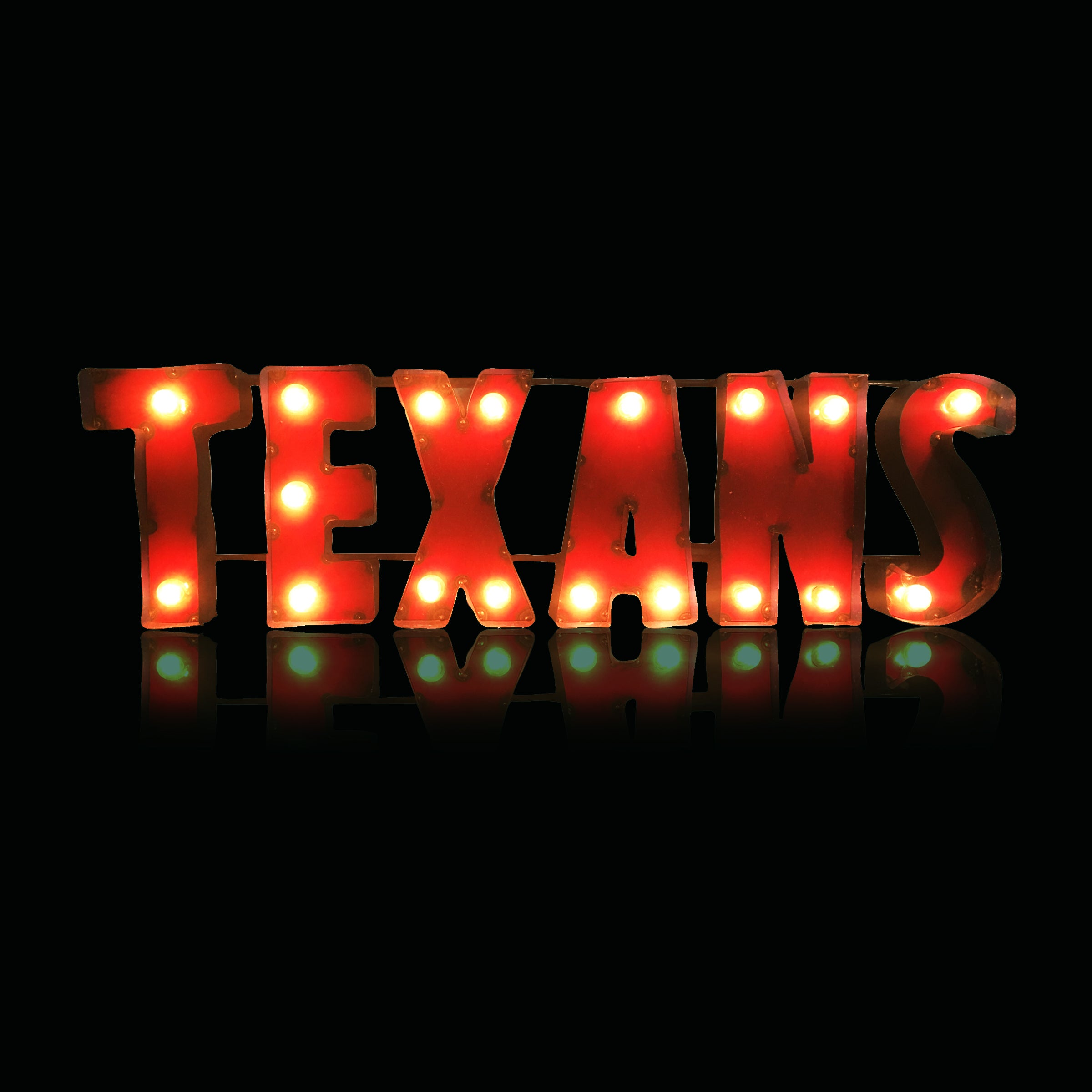 Houston Texans Lighted Recycled Metal Sign