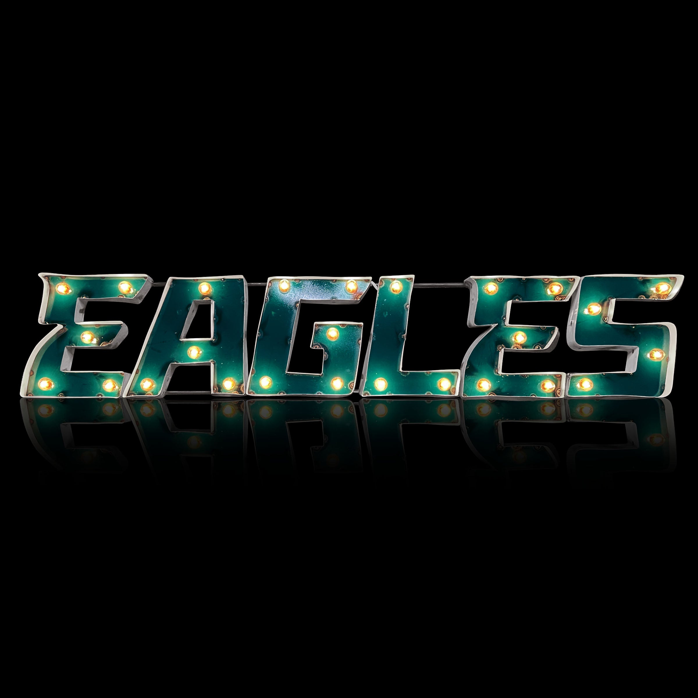 Philidelphia Eagles Lighted Recycled Metal Sign