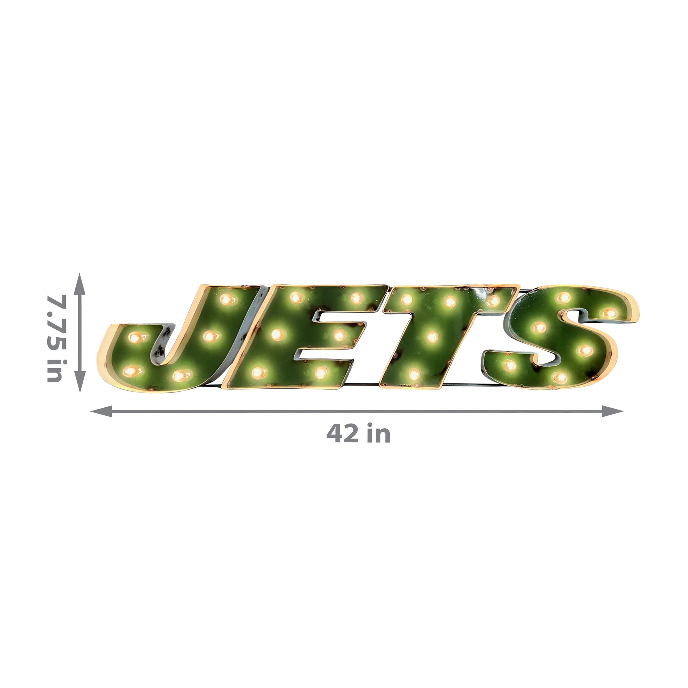 NY Jets Lighted Recycled Metal Sign