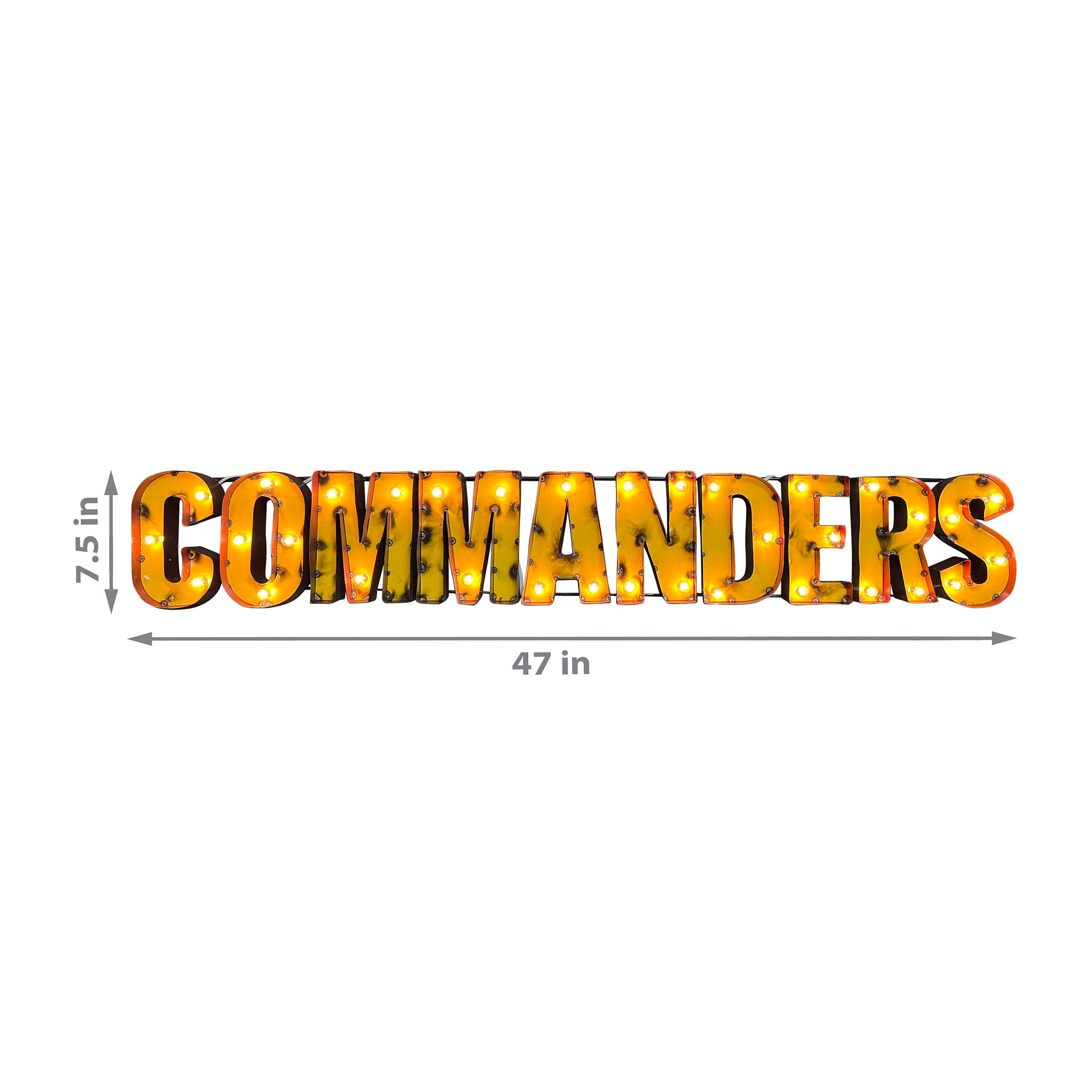 Washington Commanders Lighted Recycled Metal Sign