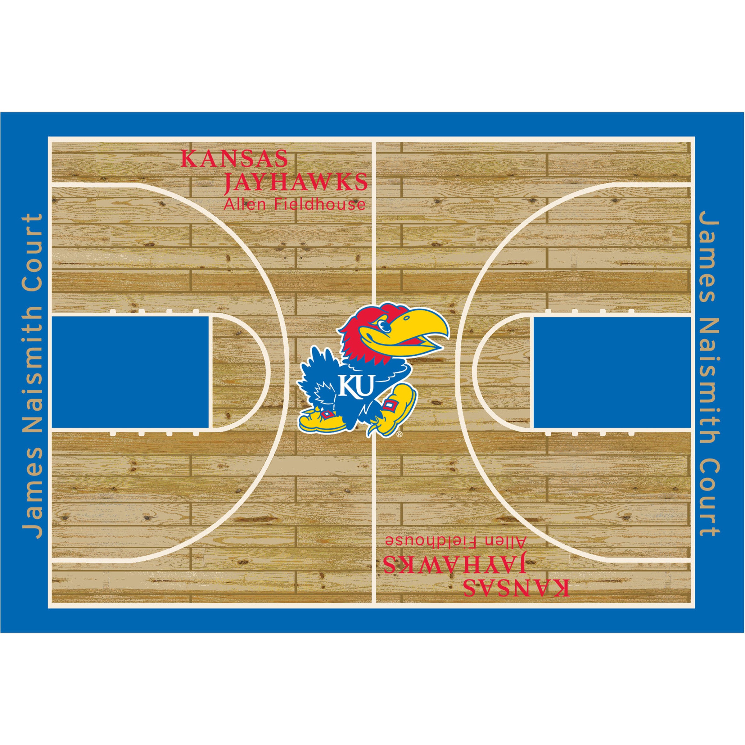 University Of Kansas 6x8 Courtside Rug