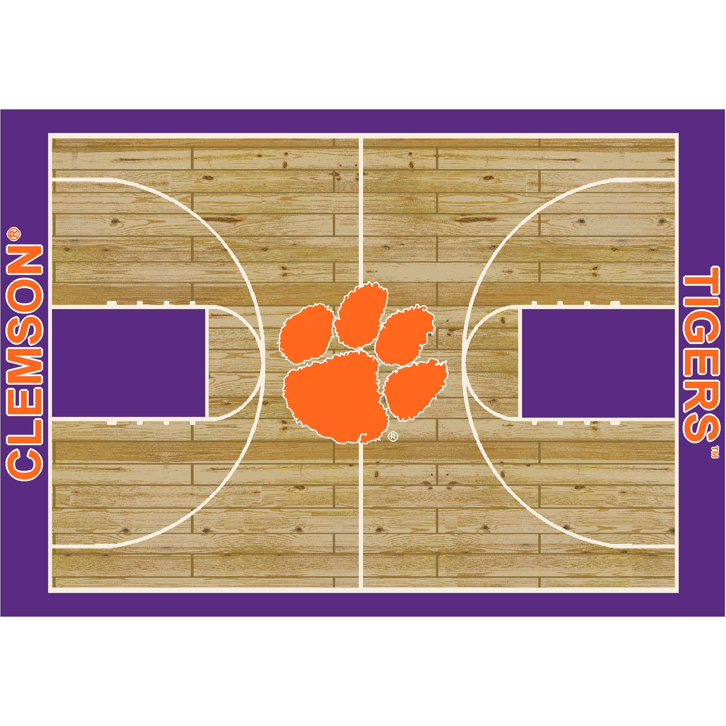 Clemson University 6x8 Courtside Rug