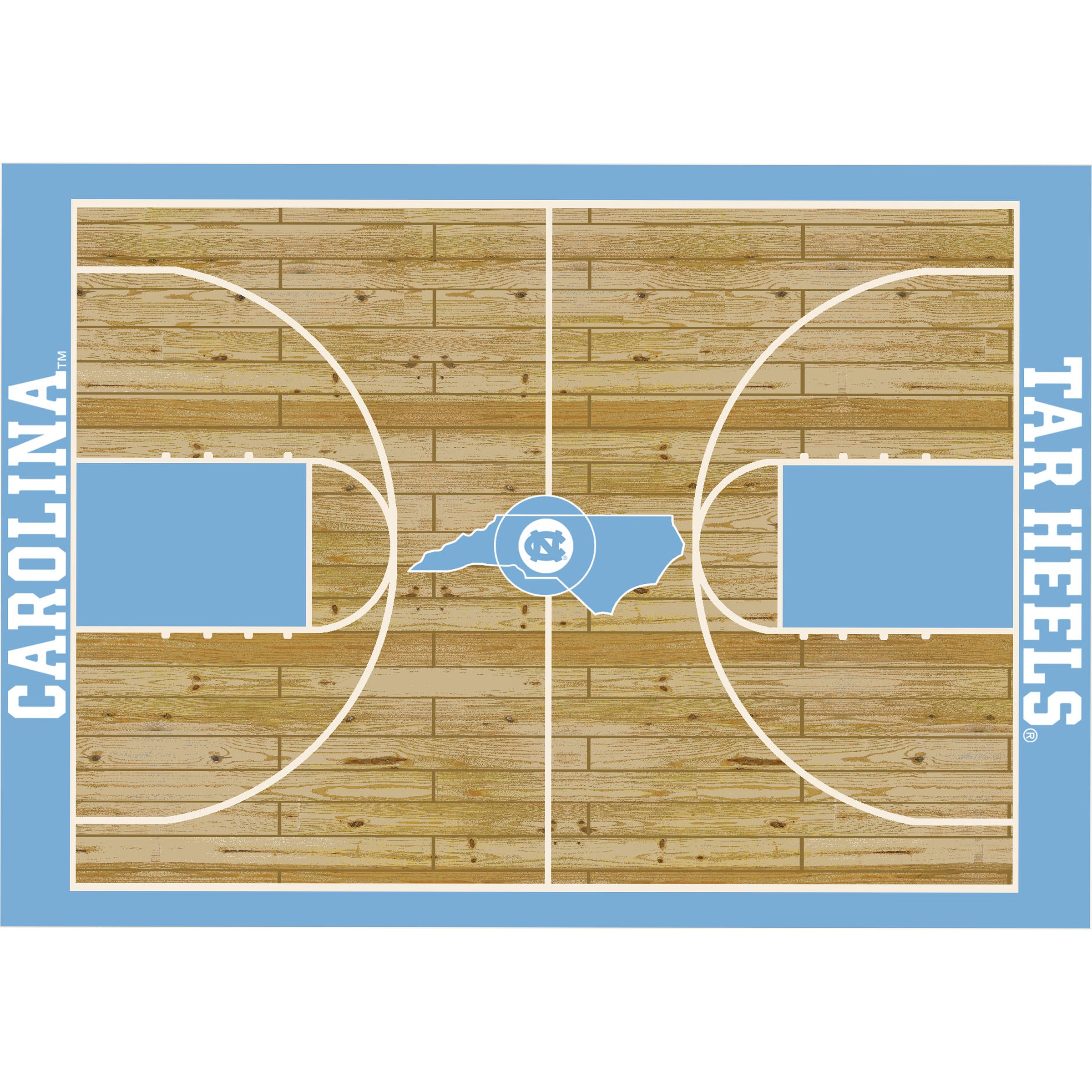 University of North Carolina 6x8 Courtside Rug