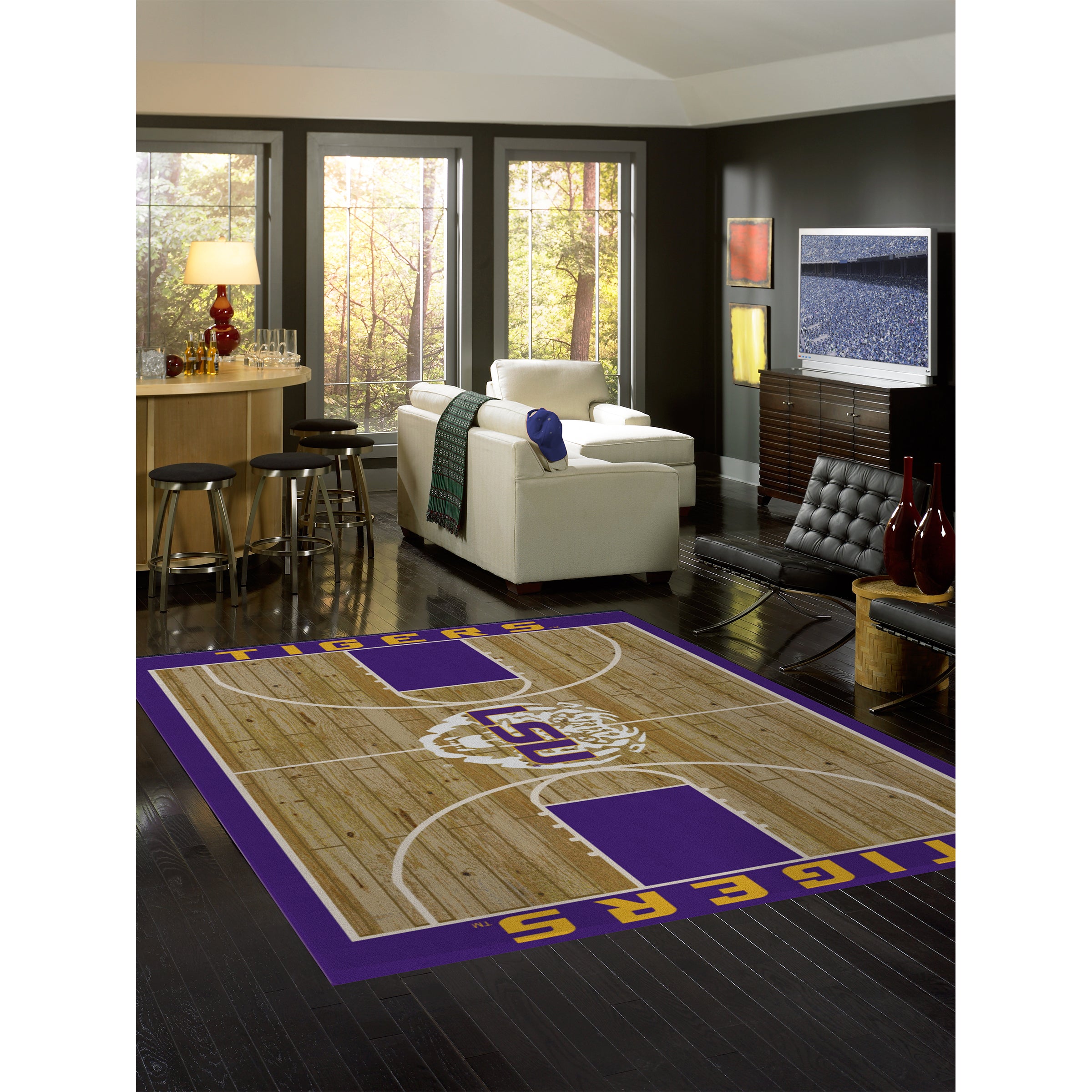 Louisiana State University 8x11 Courtside Rug