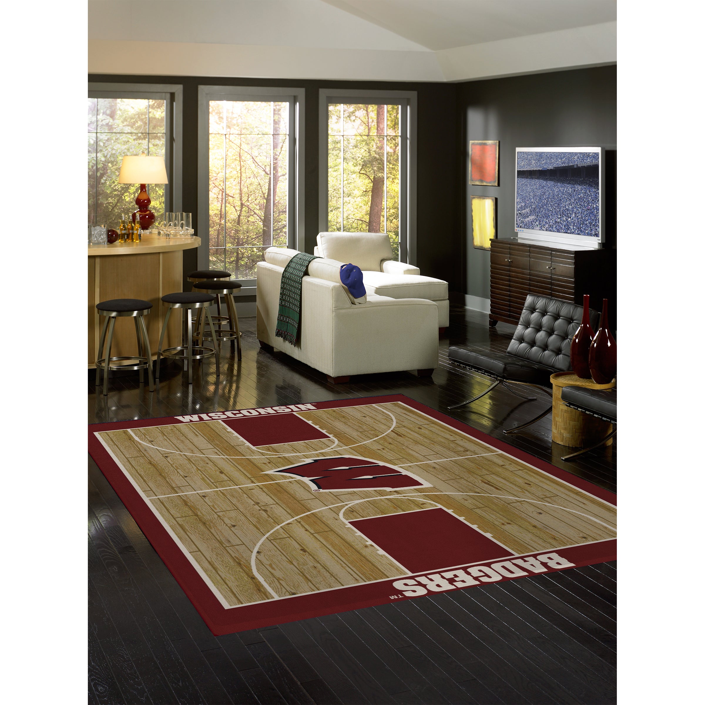 University Of Wisconsin 8x11 Courtside Rug