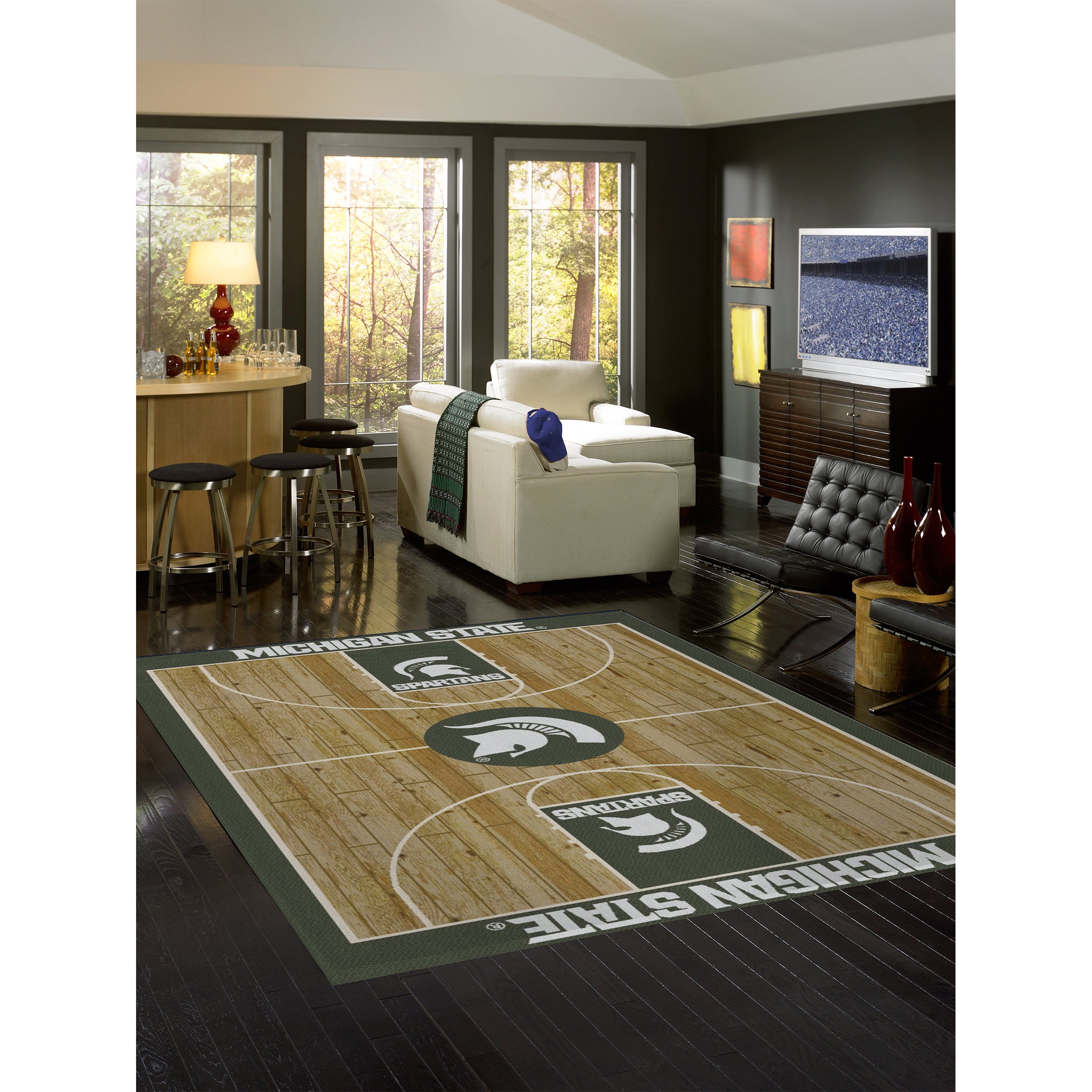 Michigan State 8x11 Courtside Rug