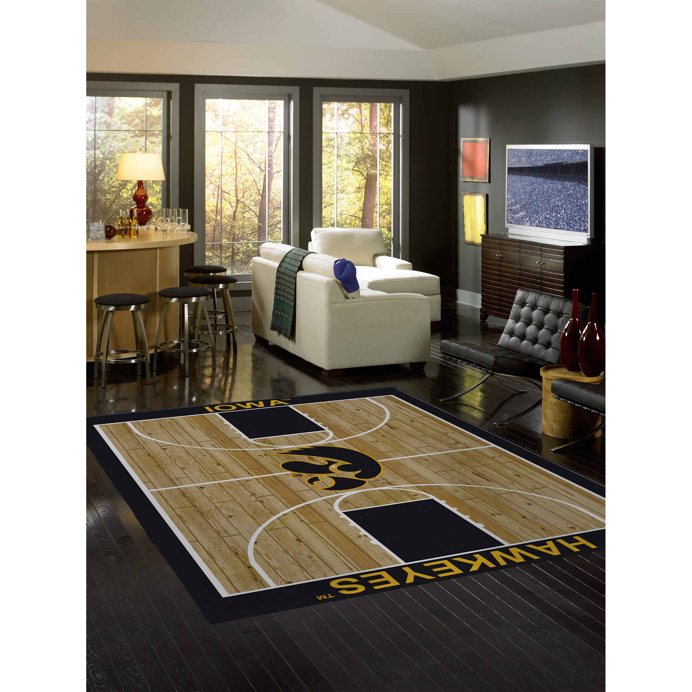 University Of Iowa 8x11 Courtside Rug