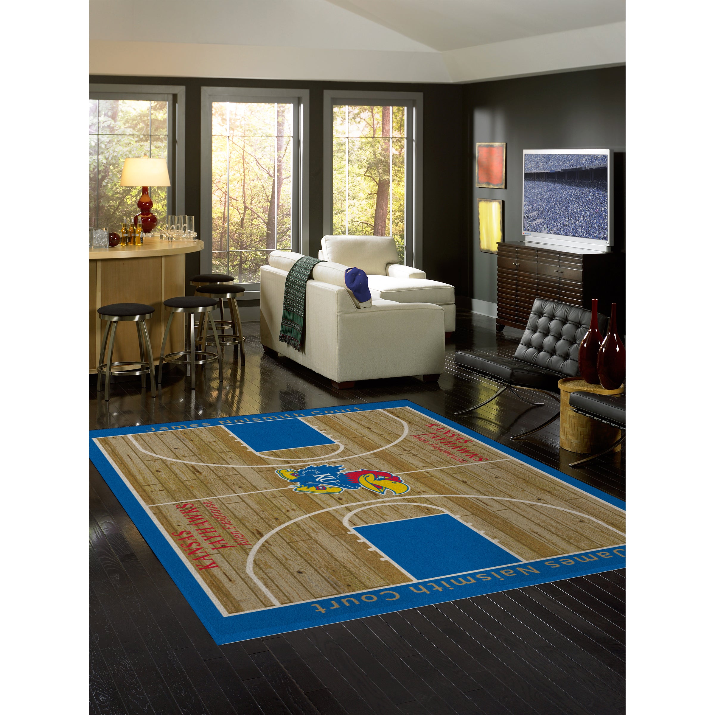 University Of Kansas 8x11 Courtside Rug