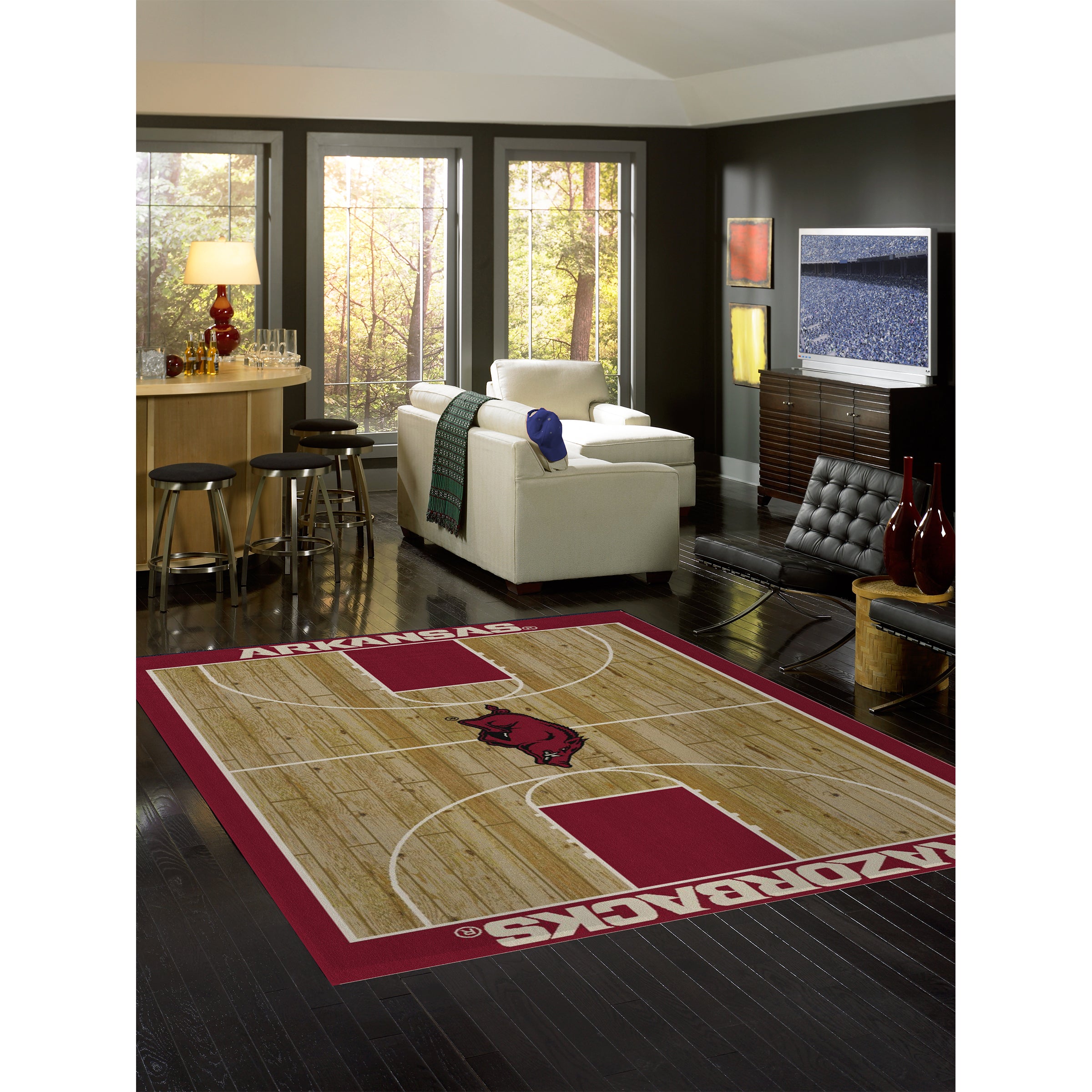 University Of Arkansas 8x11 Courtside Rug