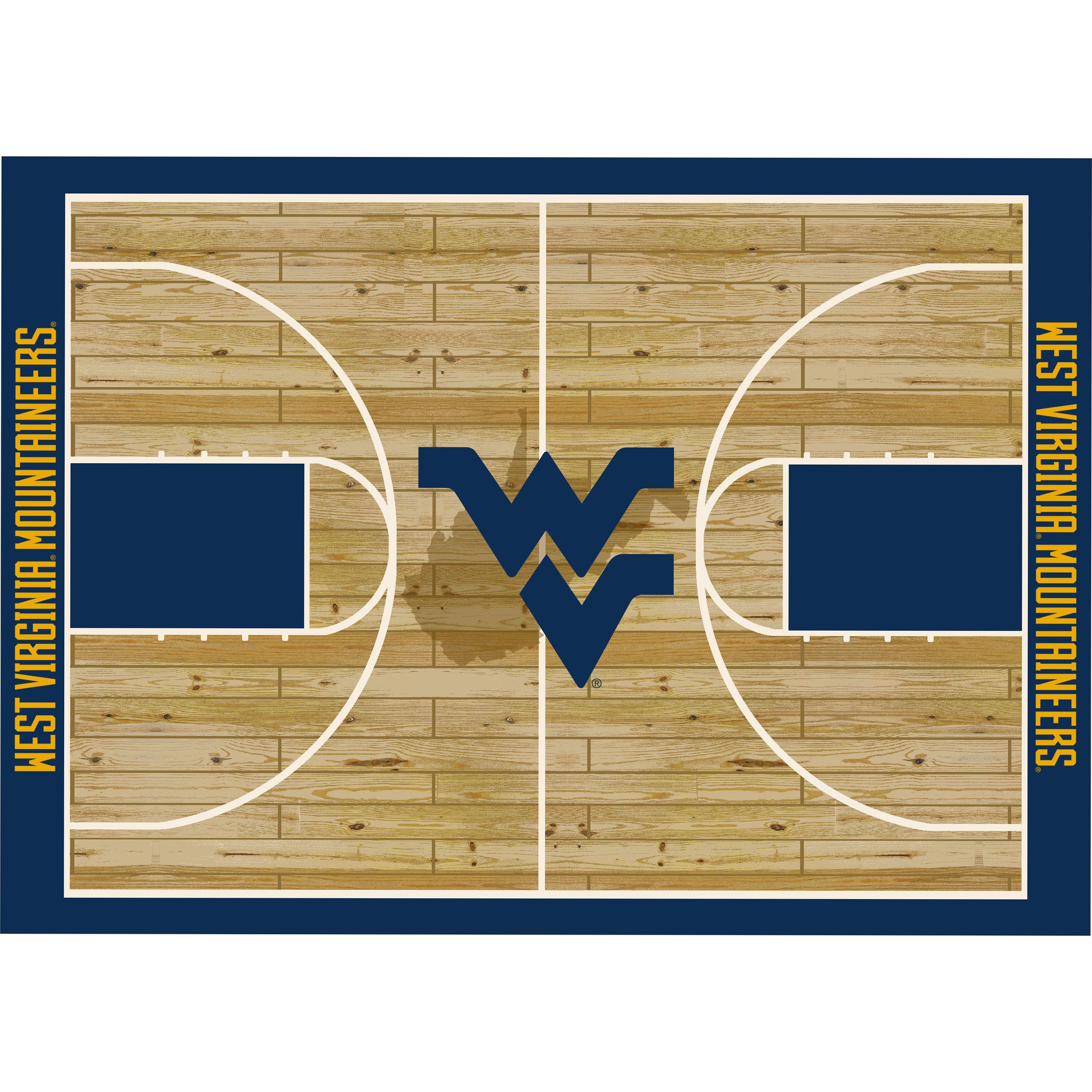 West Virginia University  8x11 Courtside Rug