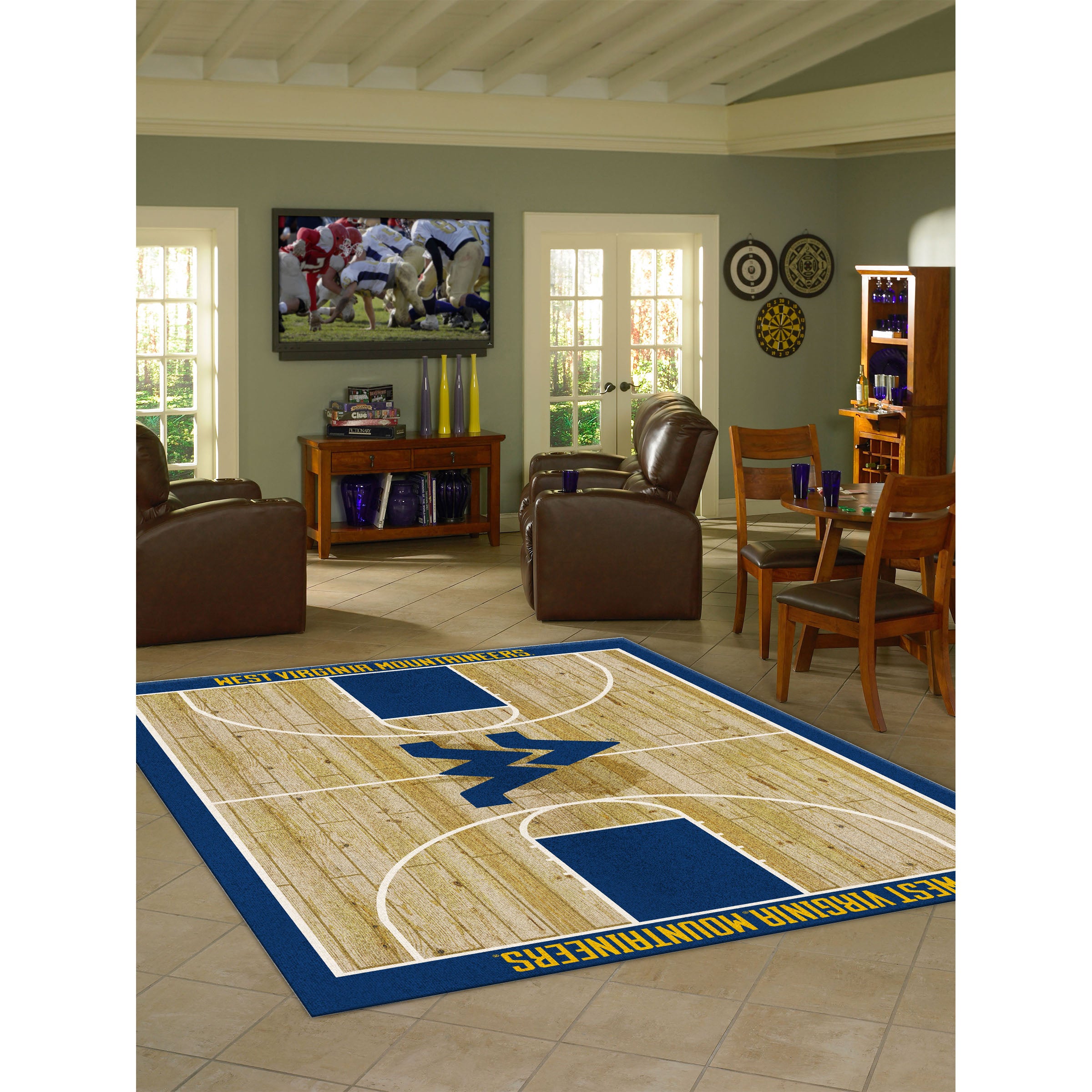 West Virginia University  8x11 Courtside Rug