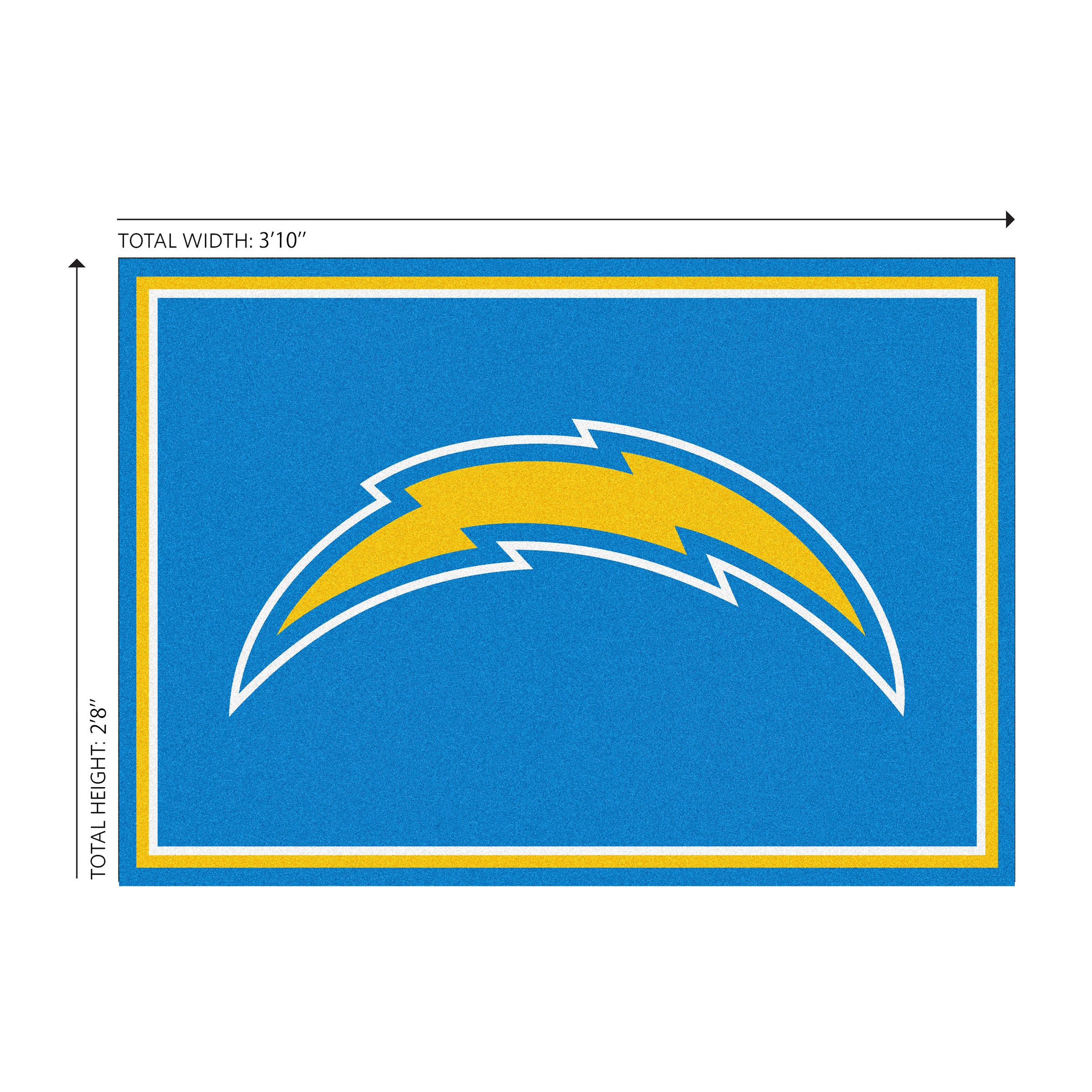 Los Angeles Chargers 3x4 Area Rug