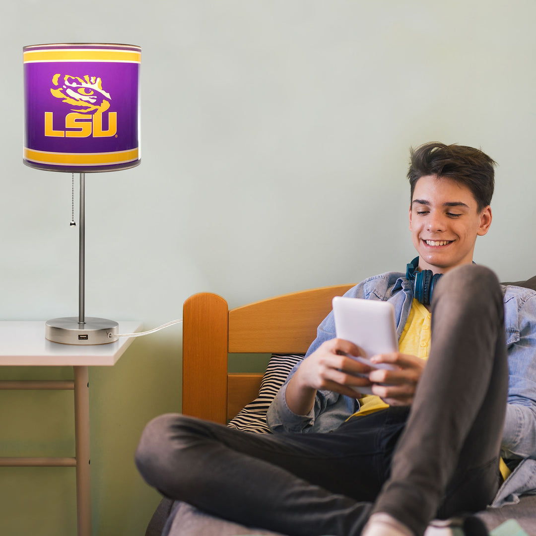 Louisiana State University Chrome Lamp