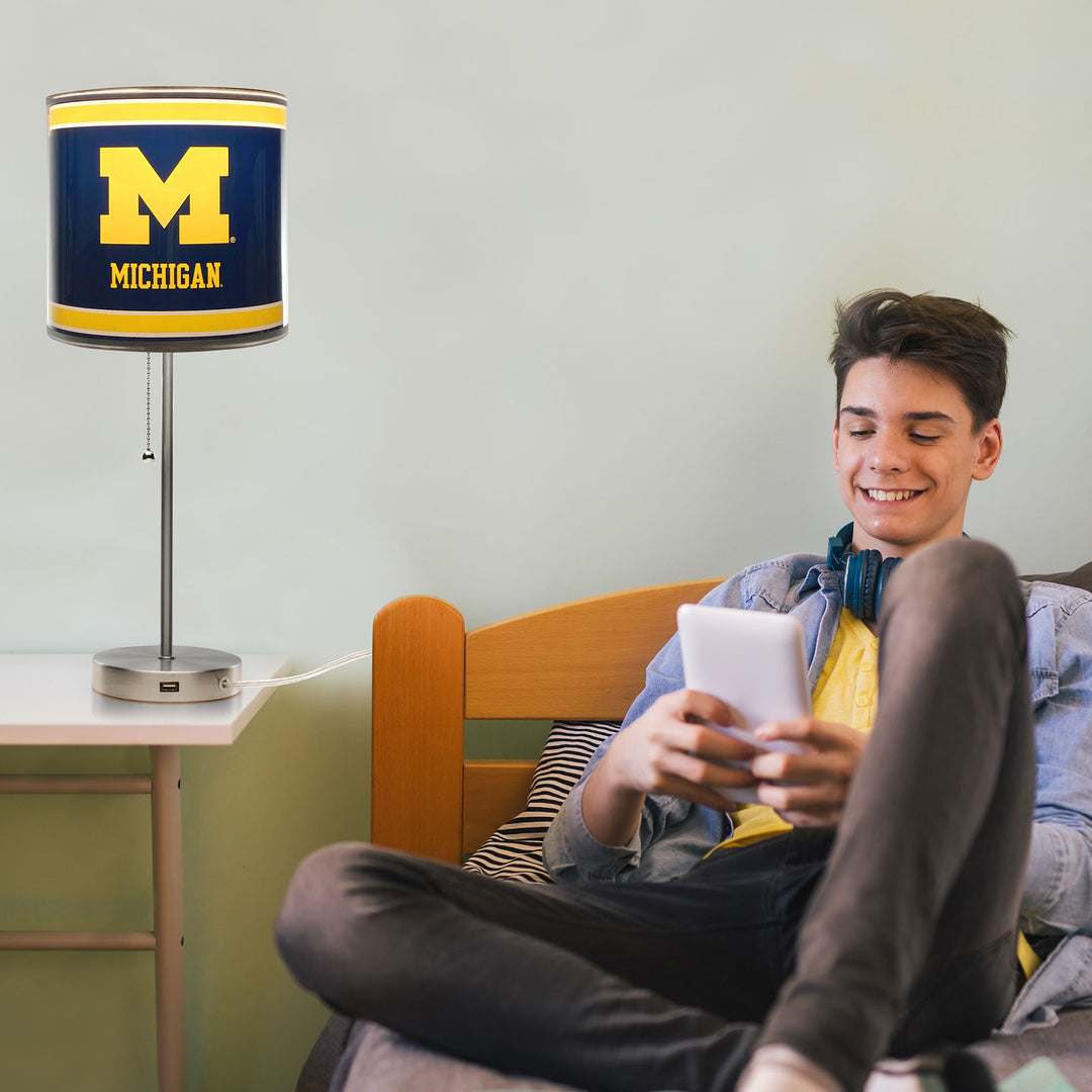 University Of Michigan Chrome Lamp