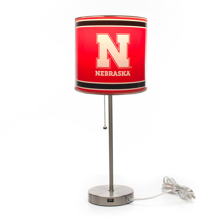 University Of Nebraska Chrome Lamp