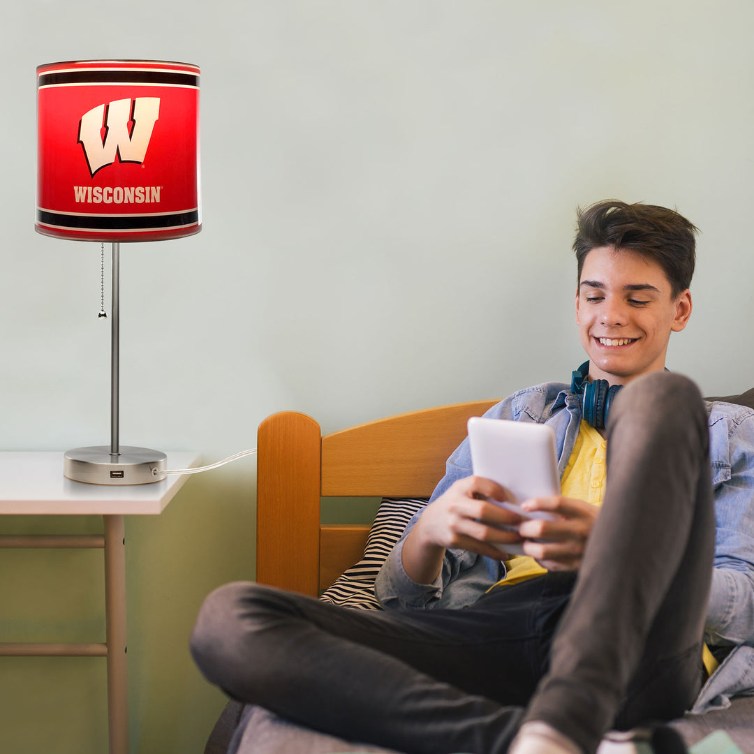 University Of Wisconsin Chrome Lamp