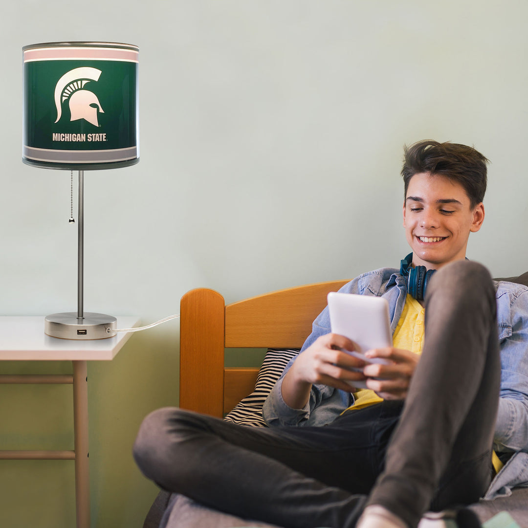 Michigan State Chrome Lamp