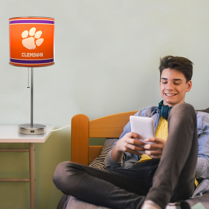 Clemson University Chrome Lamp