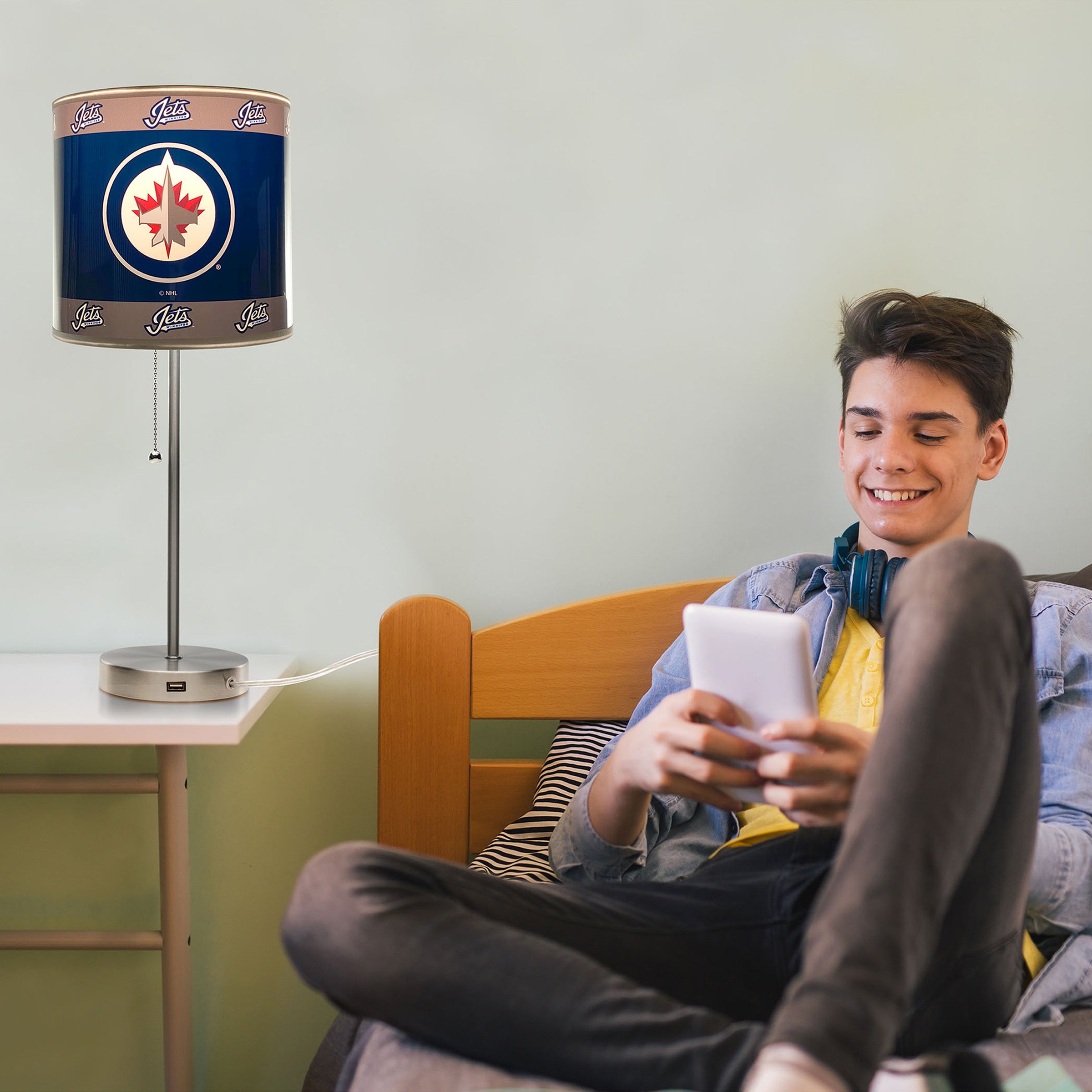 Winnipeg Jets Chrome Lamp