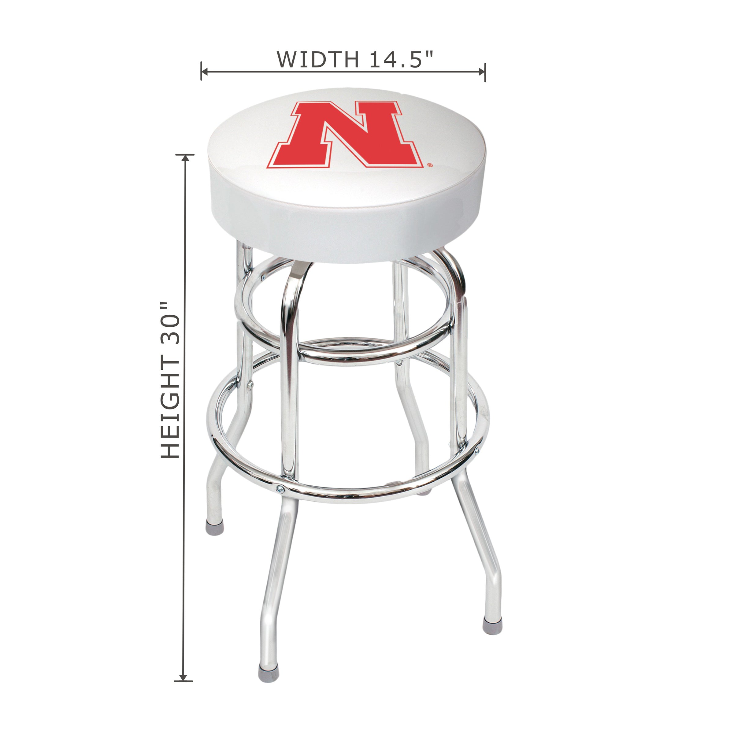 University Of Nebraska Chrome Bar Stool