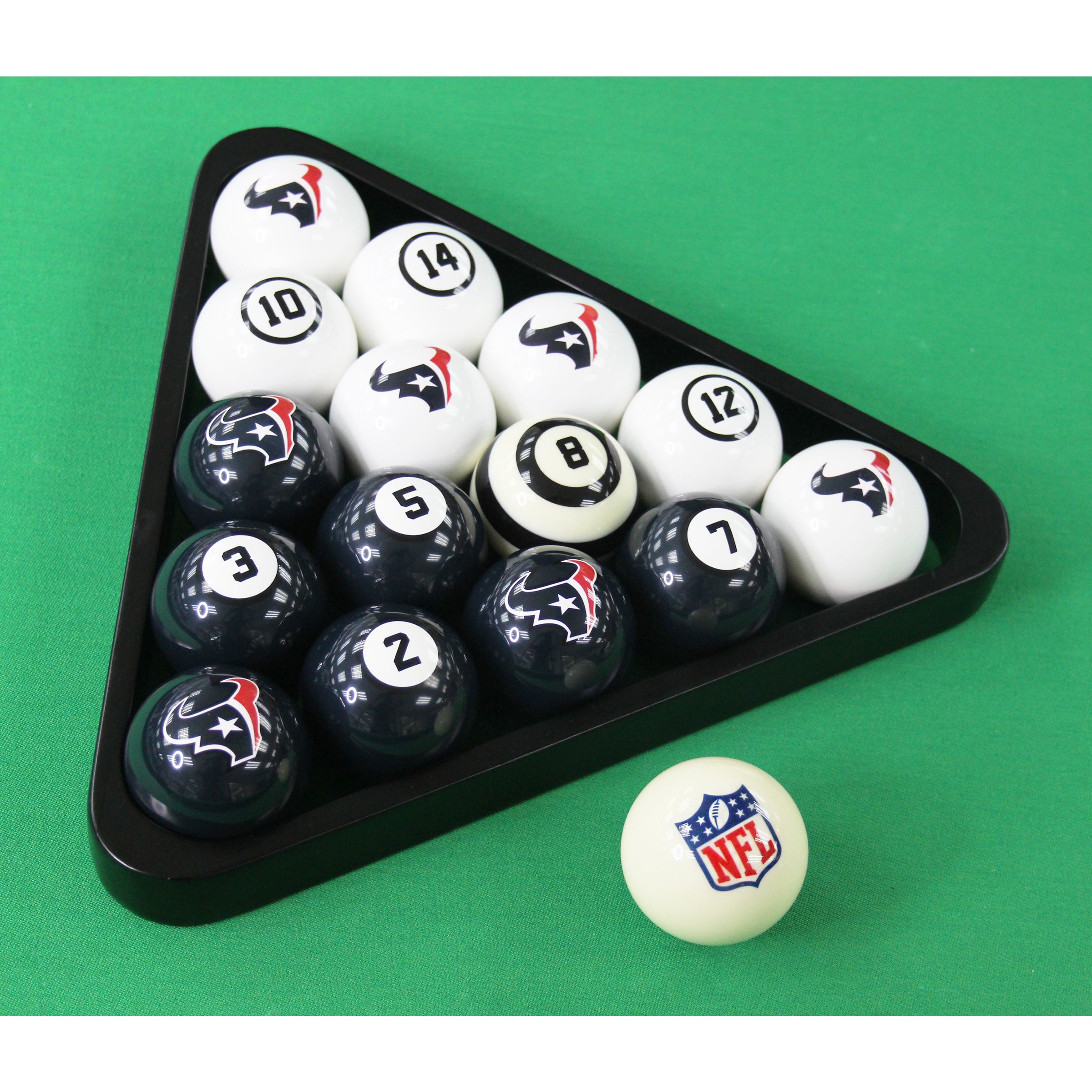 Houston Texans Billiard Balls With Numbers