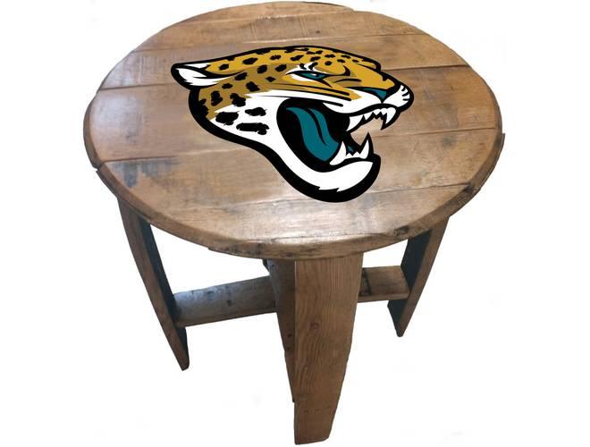 Imperial USA Officially Licensed NFL Oak Barrel Side Table - Jacksonville Jaguars