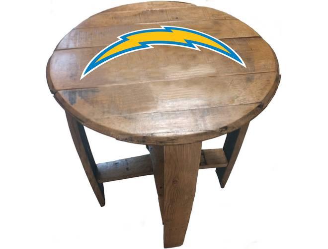 Imperial USA Officially Licensed NFL Oak Barrel Side Table - Los Angeles Chargers