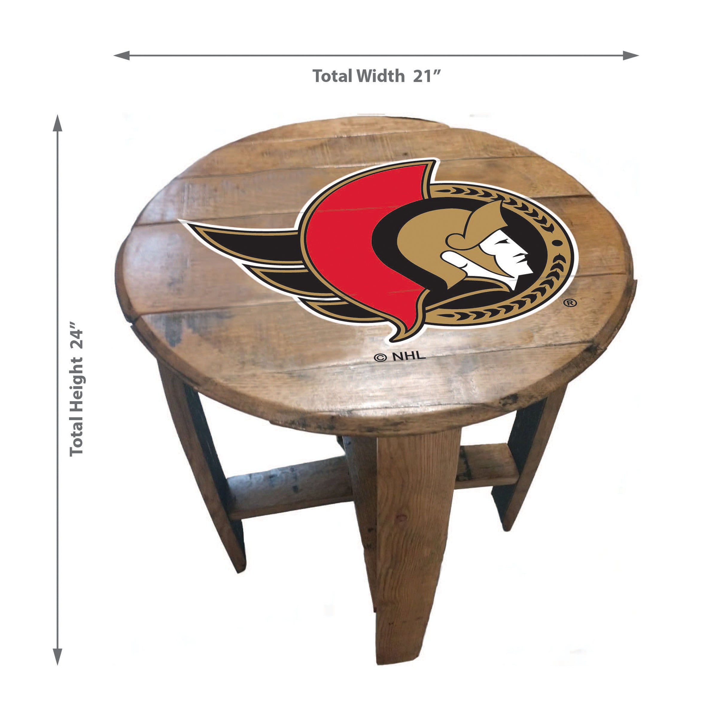 Ottawa Senators Oak Barrel Table