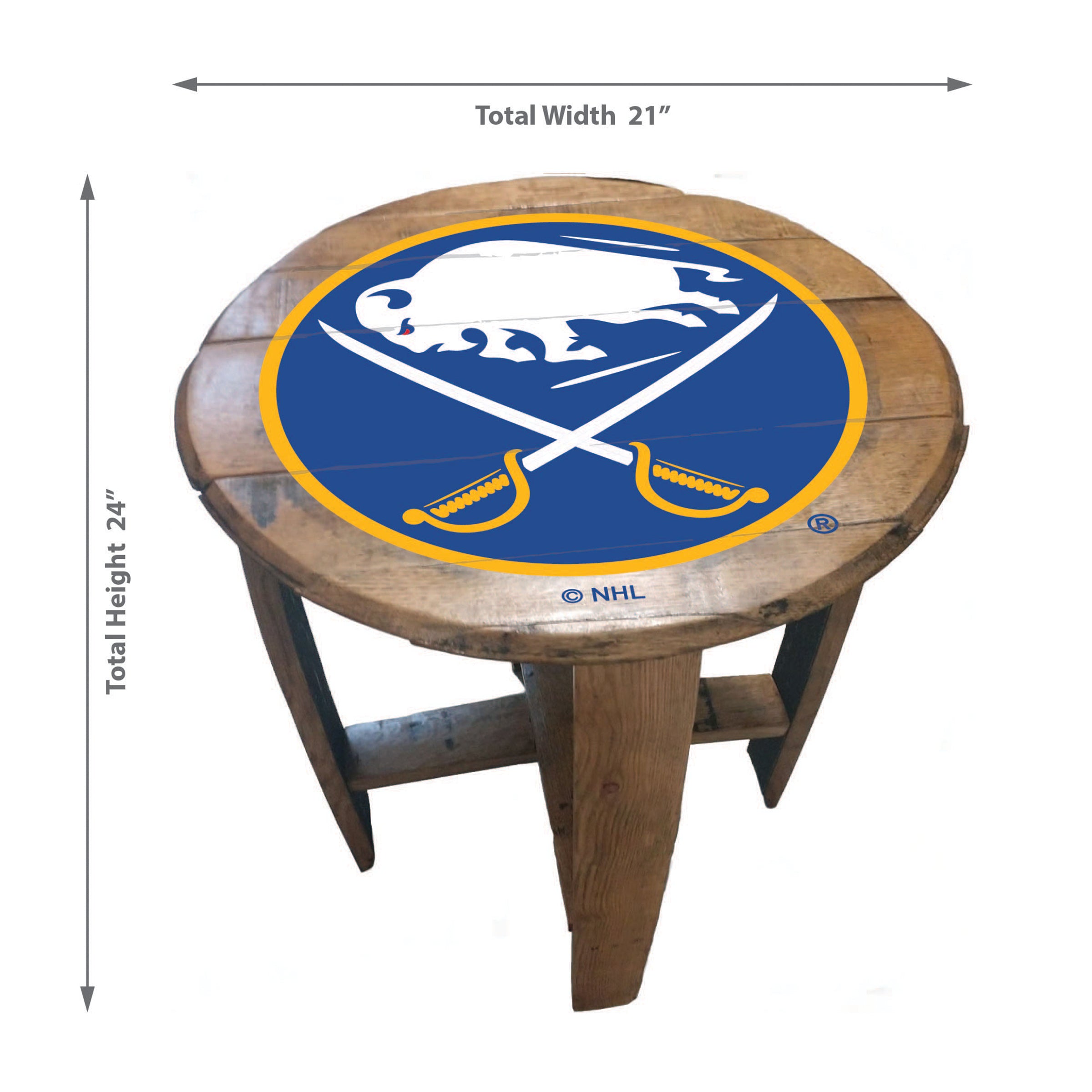 Buffalo Sabres Oak Barrel Table