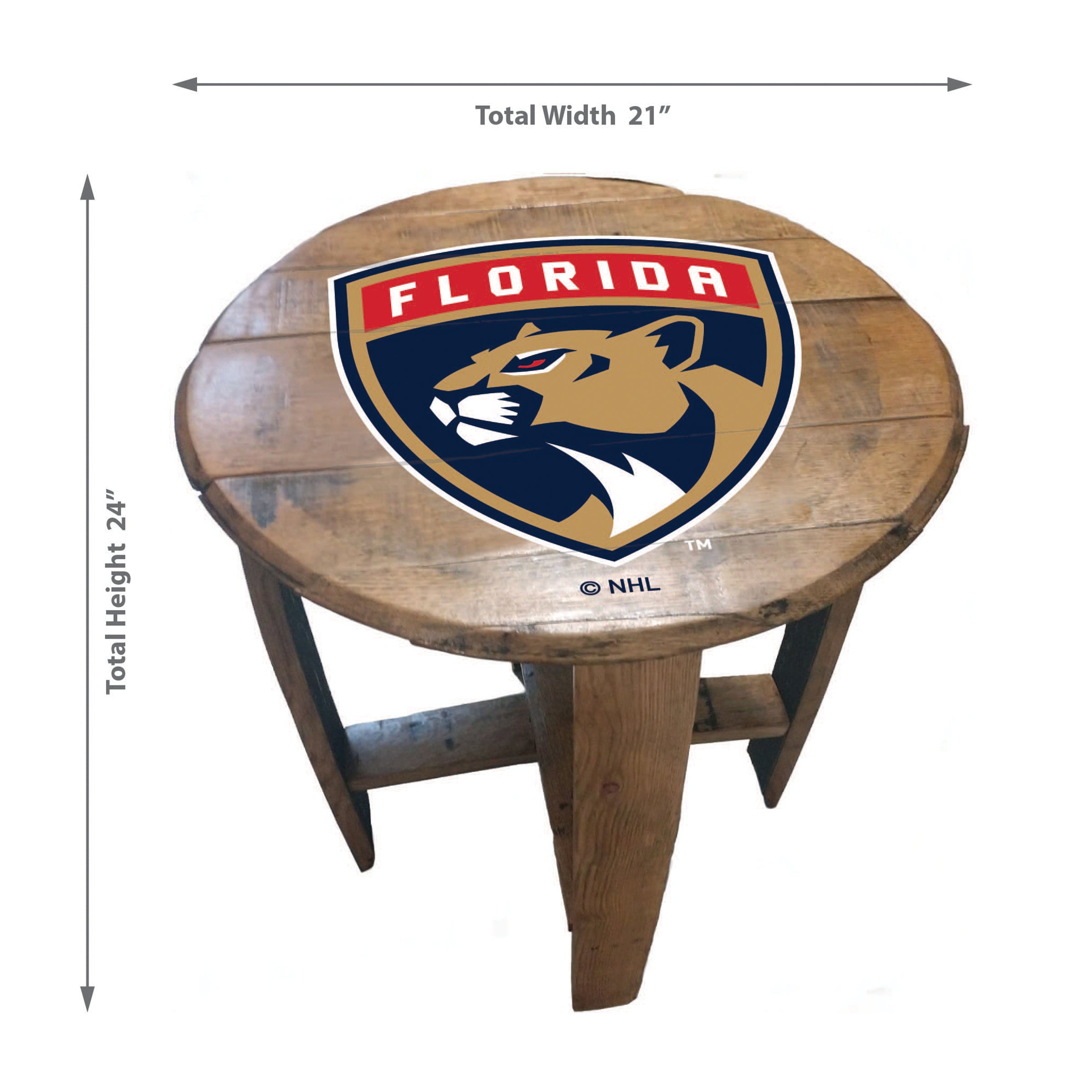 Florida Panthers Oak Barrel Table