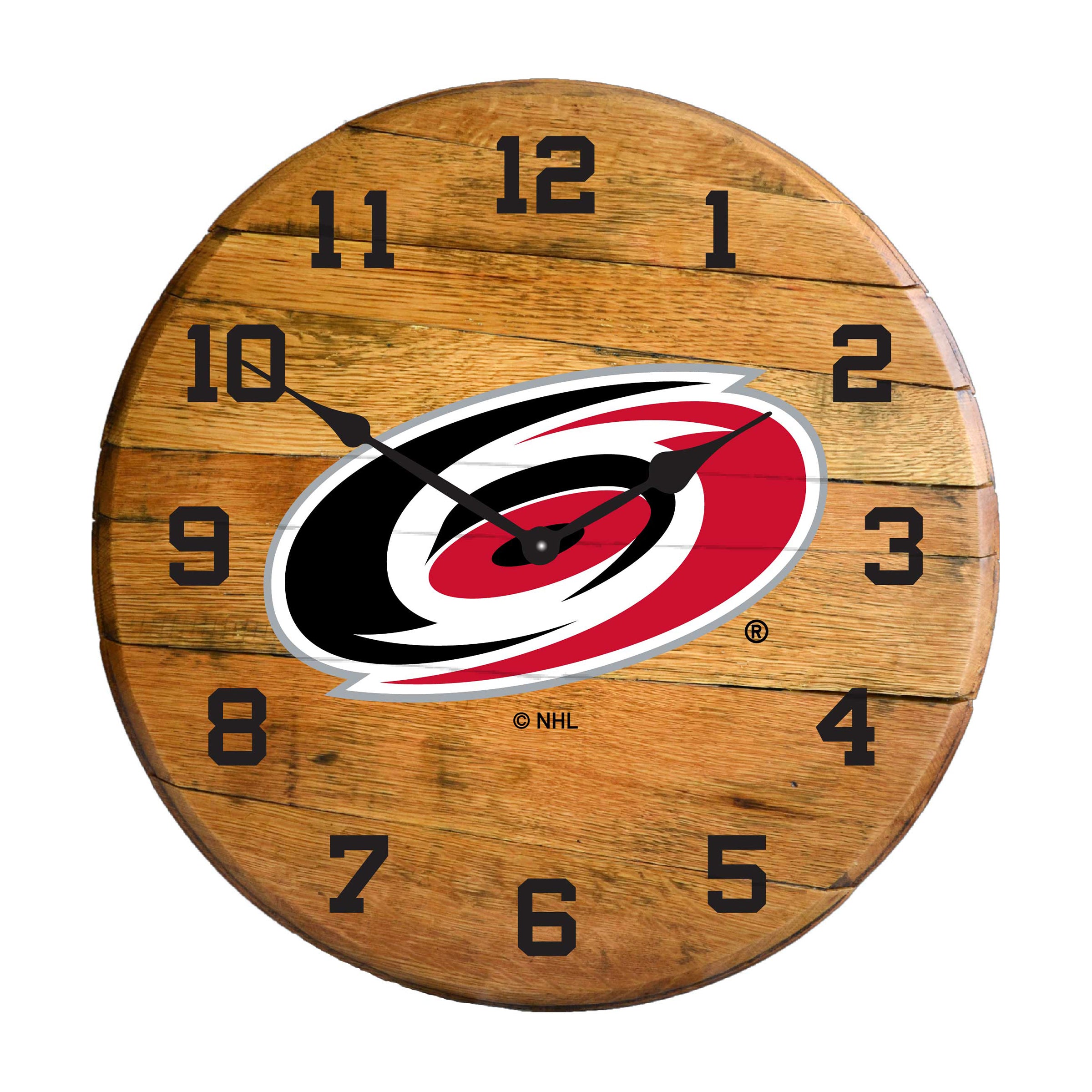 Carolina Hurricanesoak Barrel Clock