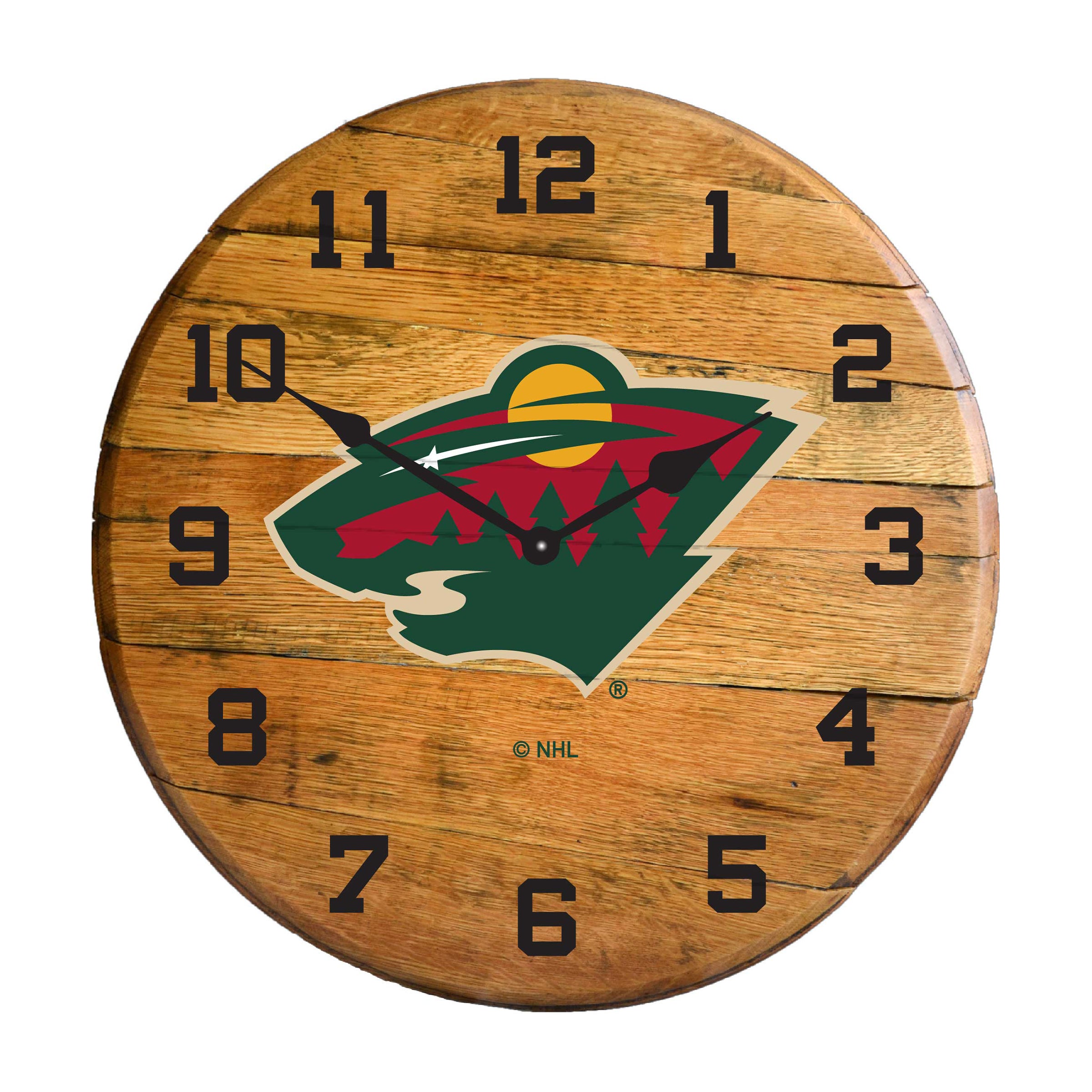 Minnesota Wild Oak Barrel Clock – Mr. Everythingpooltable