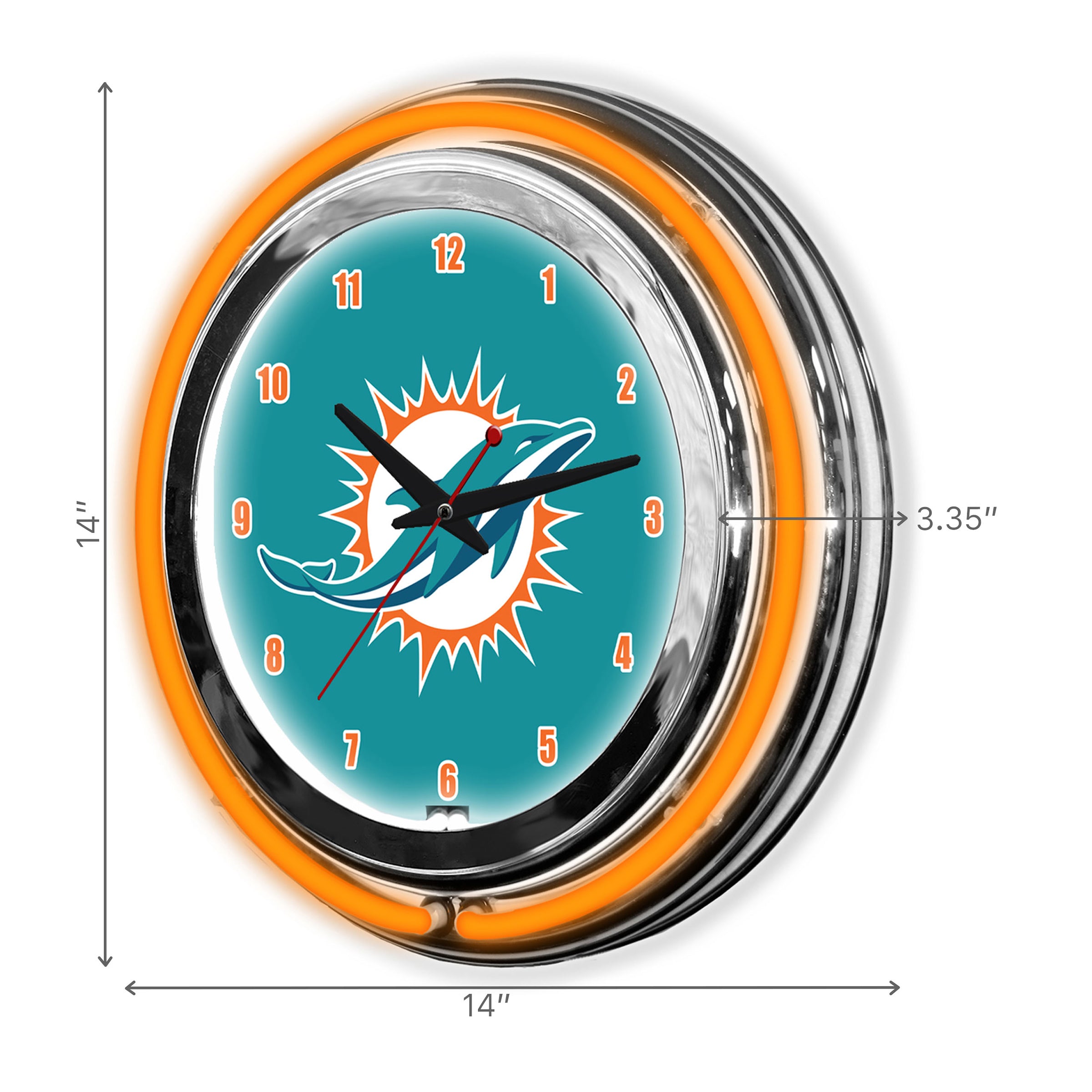 Miami Dolphins 14" Neon Clock