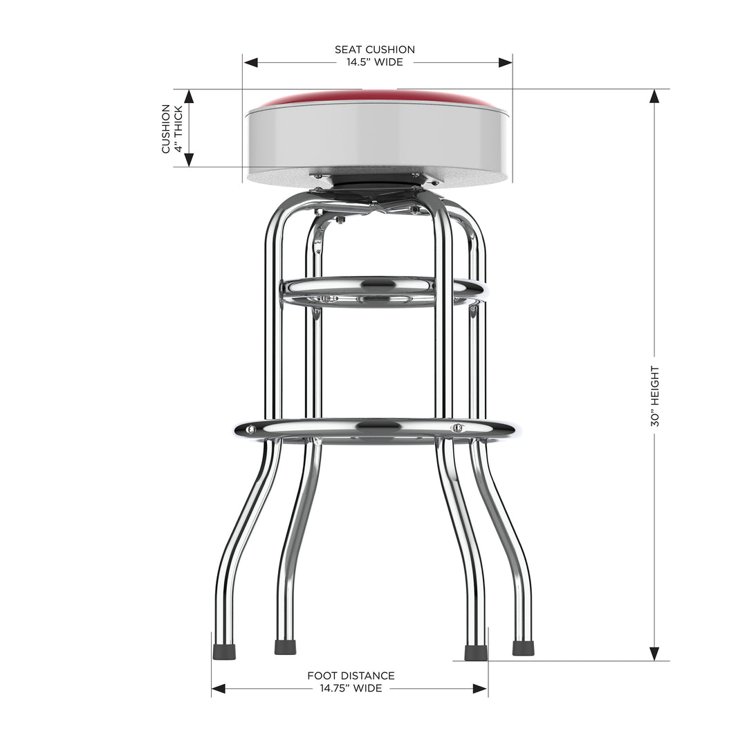 University Of Alabama Chrome Bar Stool