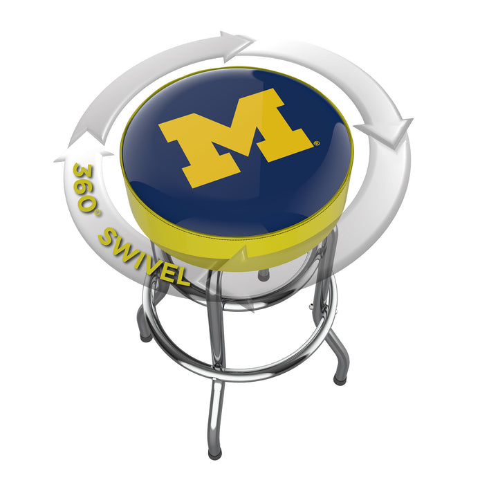 University Of Michigan Chrome Bar Stool