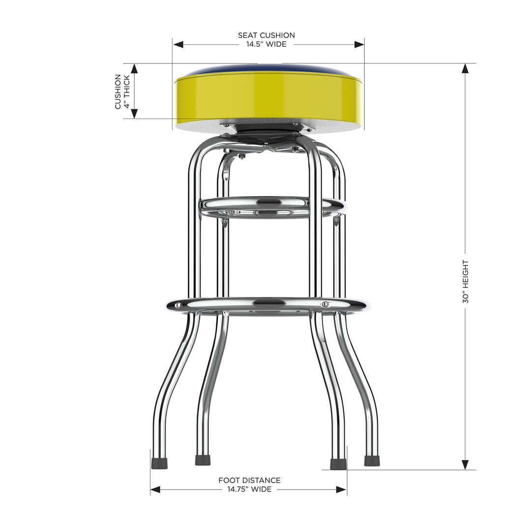 University Of Michigan Chrome Bar Stool