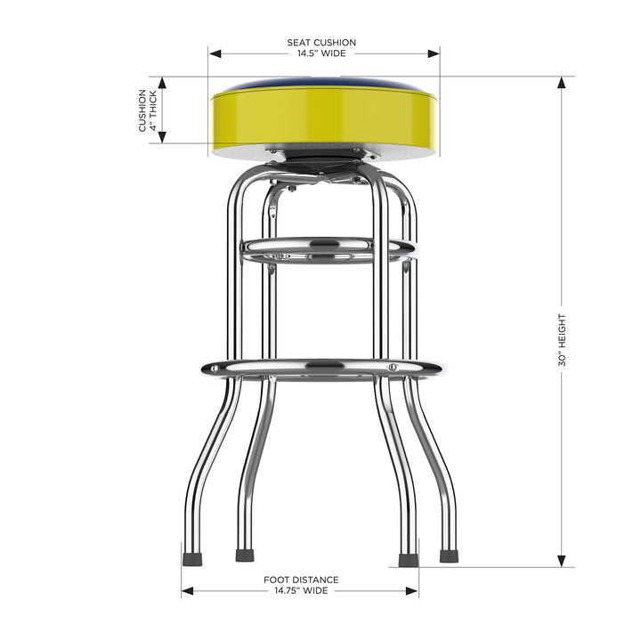 University Of Michigan Chrome Bar Stool