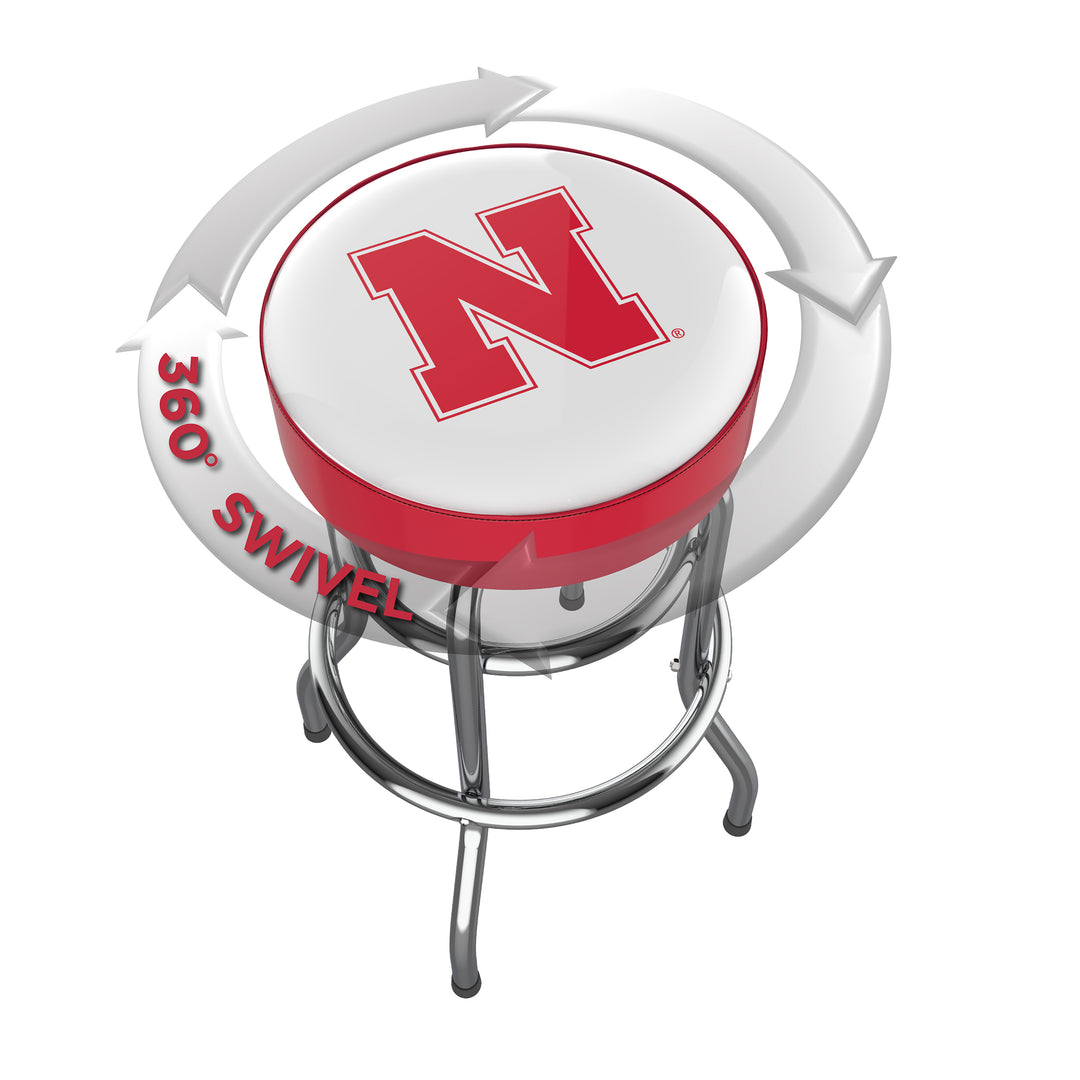 University Of Nebraska Chrome Bar Stool