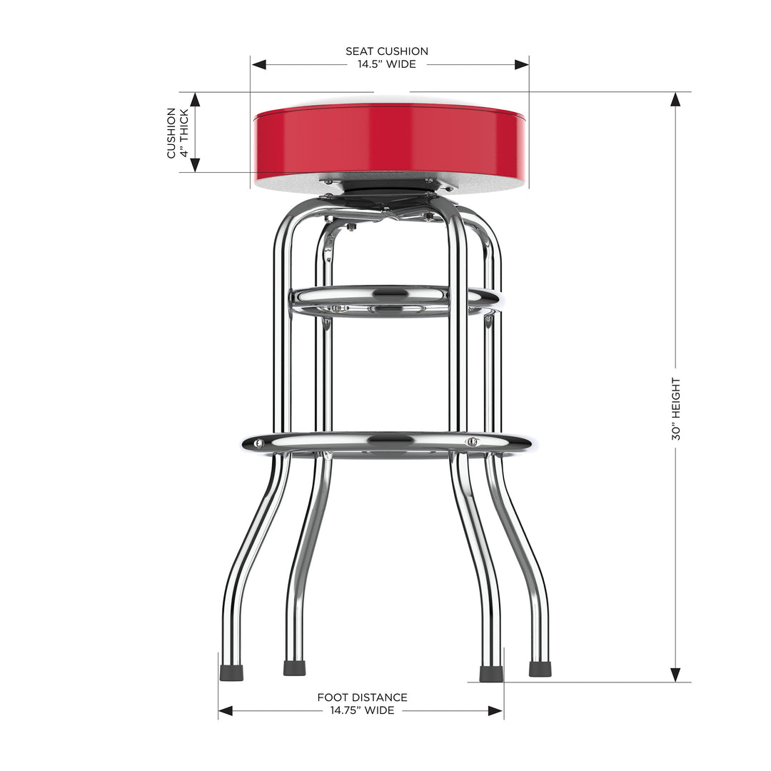 University Of Nebraska Chrome Bar Stool