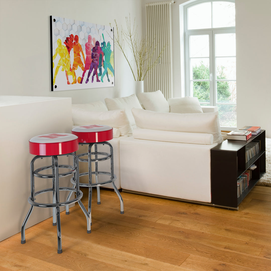 University Of Nebraska Chrome Bar Stool