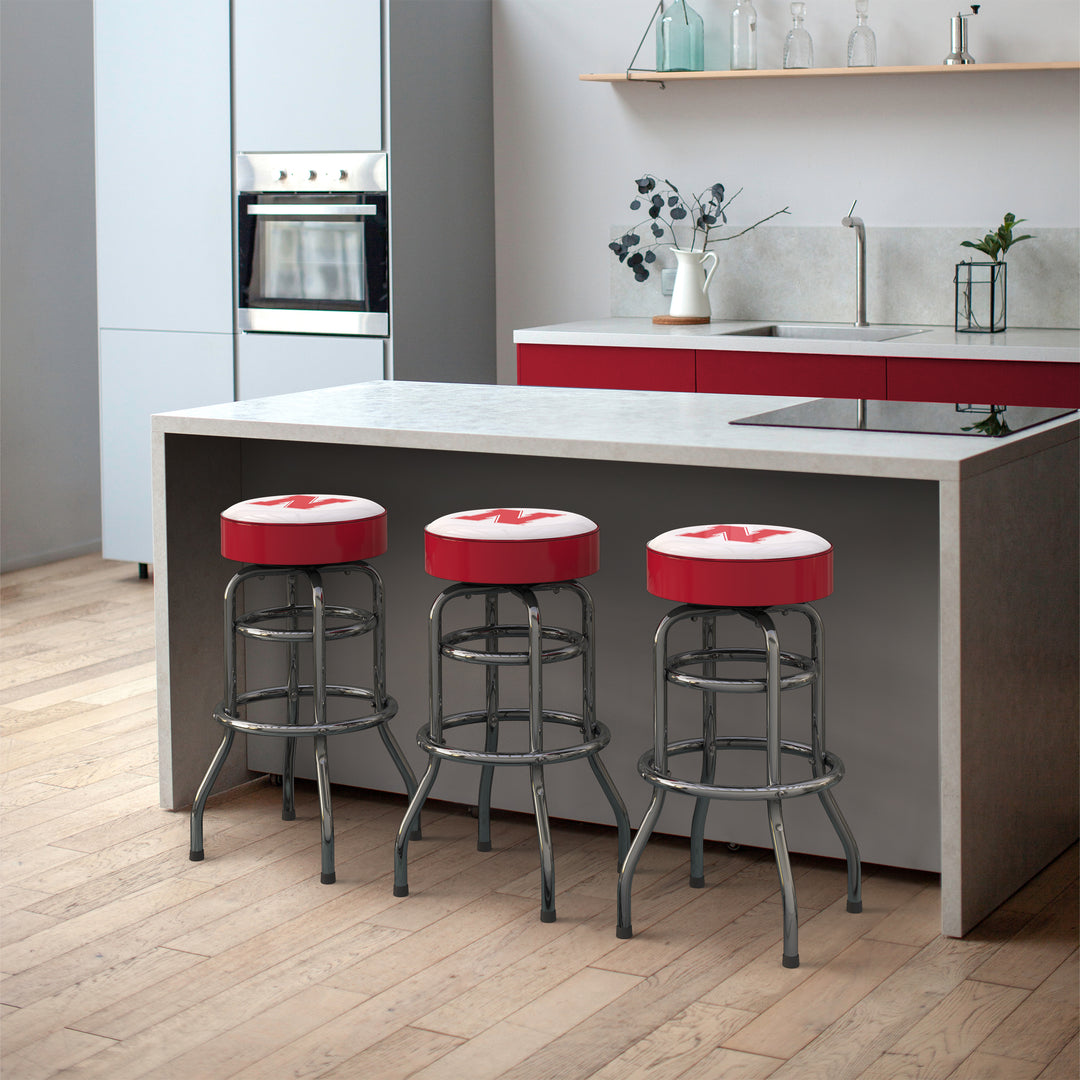 University Of Nebraska Chrome Bar Stool