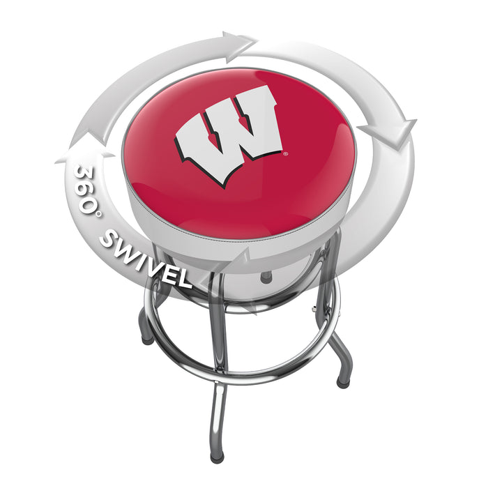 University Of Wisconsin Chrome Bar Stool