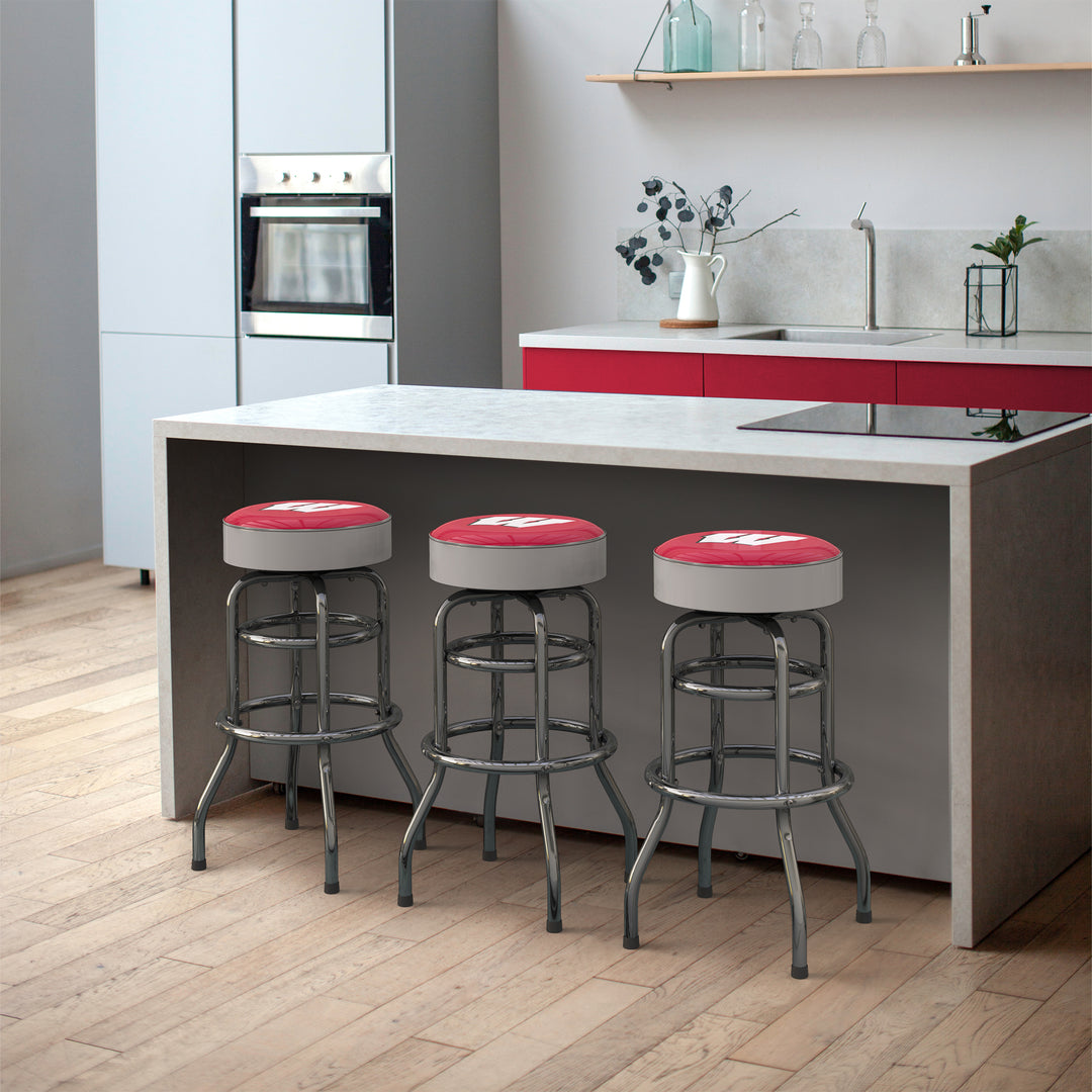 University Of Wisconsin Chrome Bar Stool