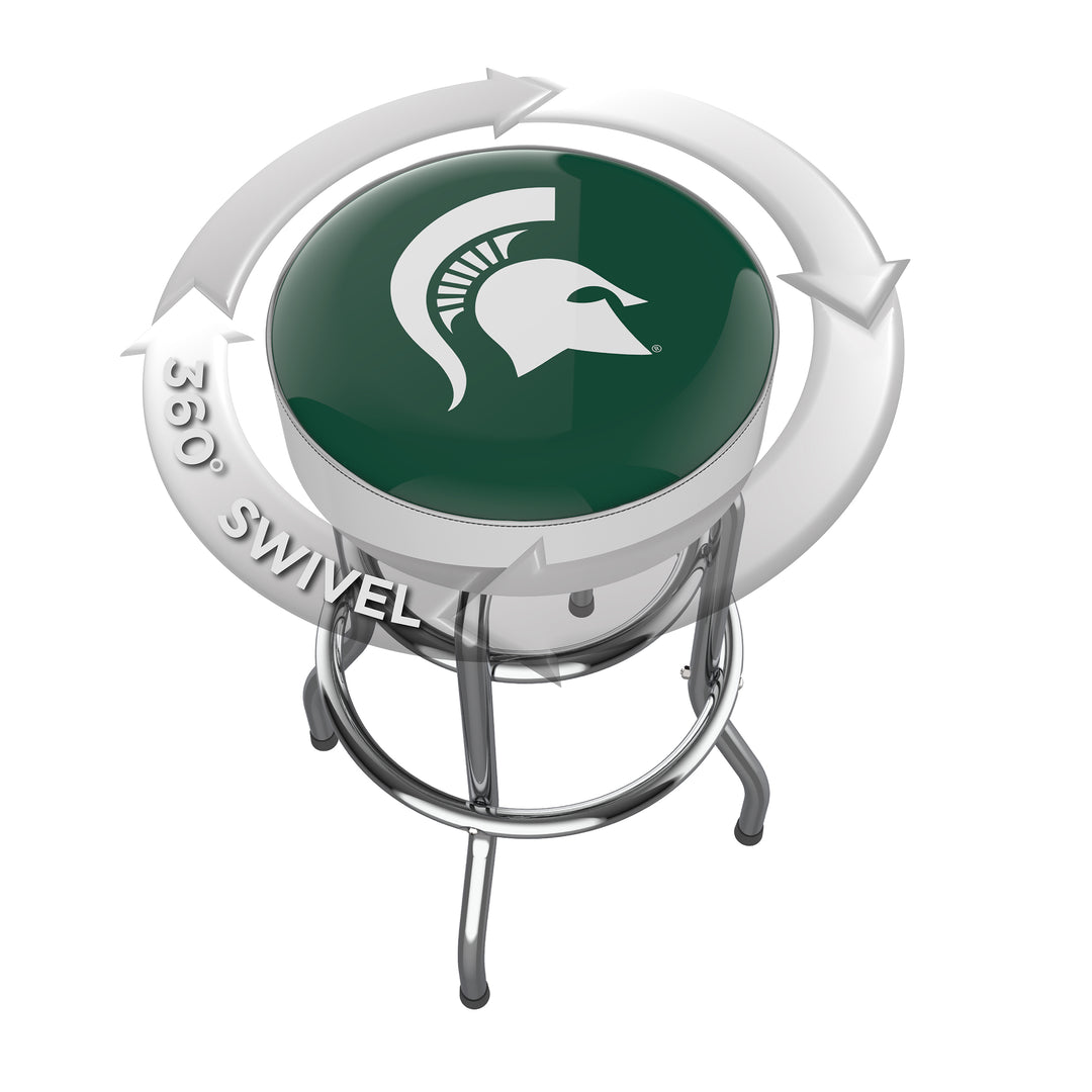 Michigan State Chrome Bar Stool