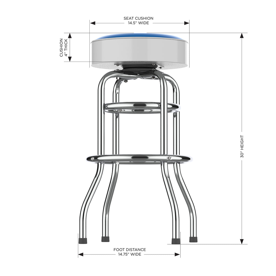 University Of Kansas Chrome Bar Stool