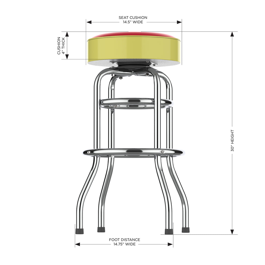 Iowa State University Chrome Bar Stool