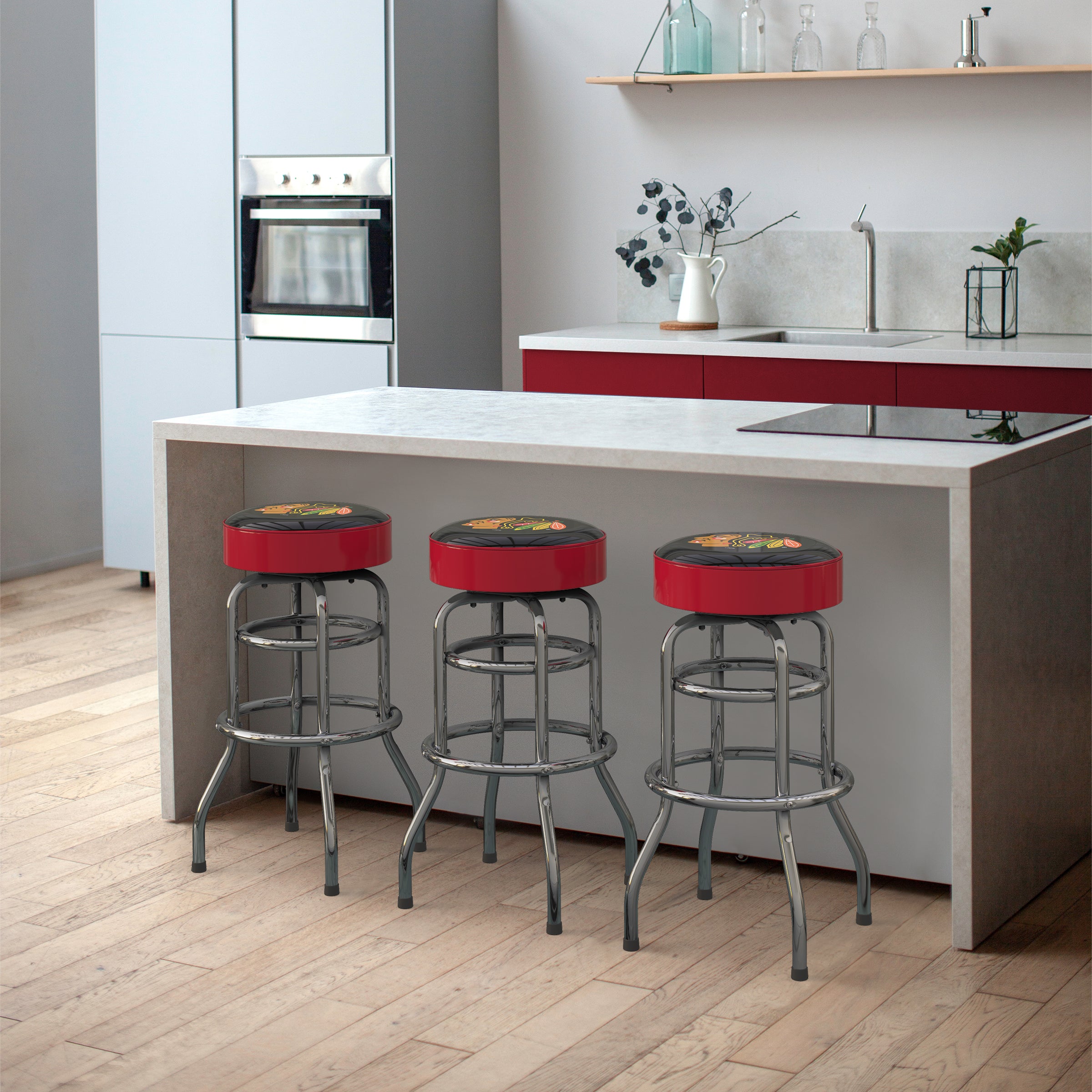 Chicago Blackhawks Chrome Bar Stool