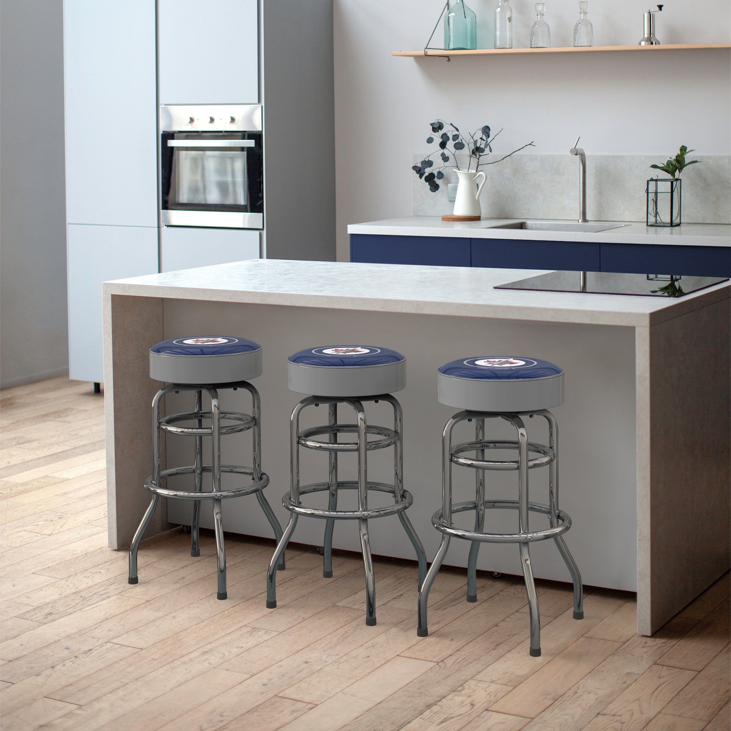 Winnipeg Jets Chrome Bar Stool