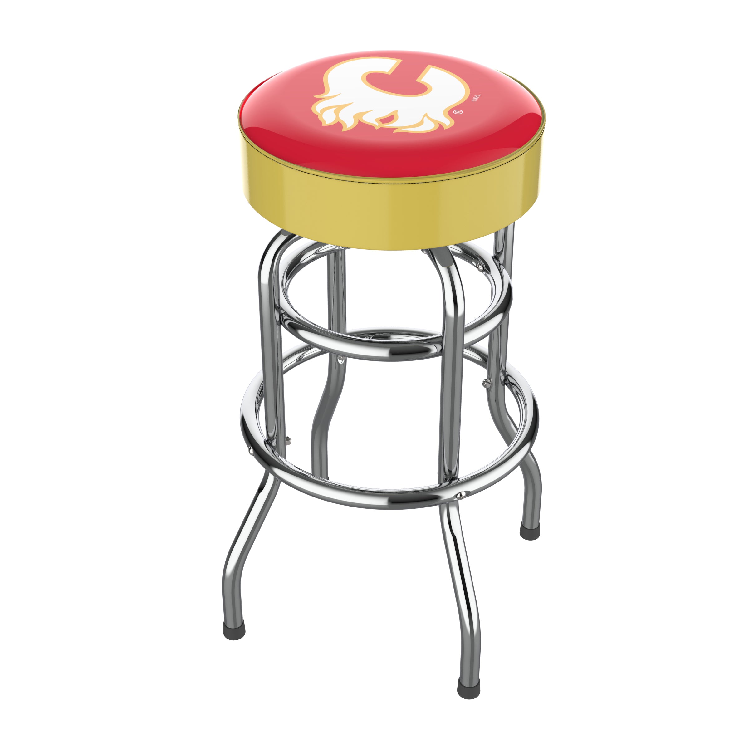 Calgary Flames Chrome Bar Stool